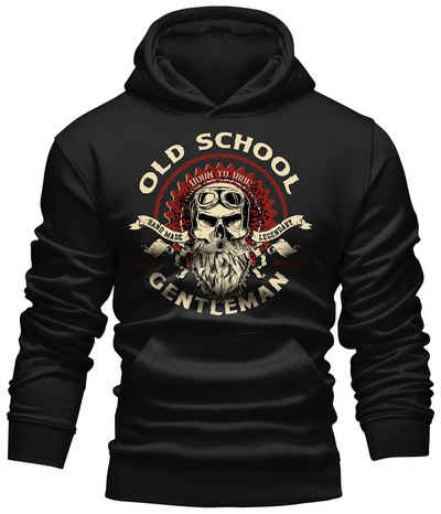 GASOLINE BANDIT® Kapuzensweatshirt Biker Racer Motorrad Kapuzen-Hoodie - Old School Gentleman Print