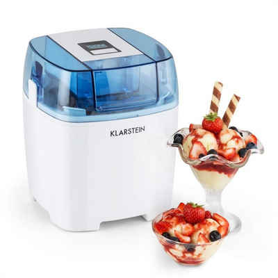 Klarstein Eismaschine Creamberry Eiscremebereiter Flaschenkühler Frozen Yogurt 1,5l weiß, 1.5 l, 10 W