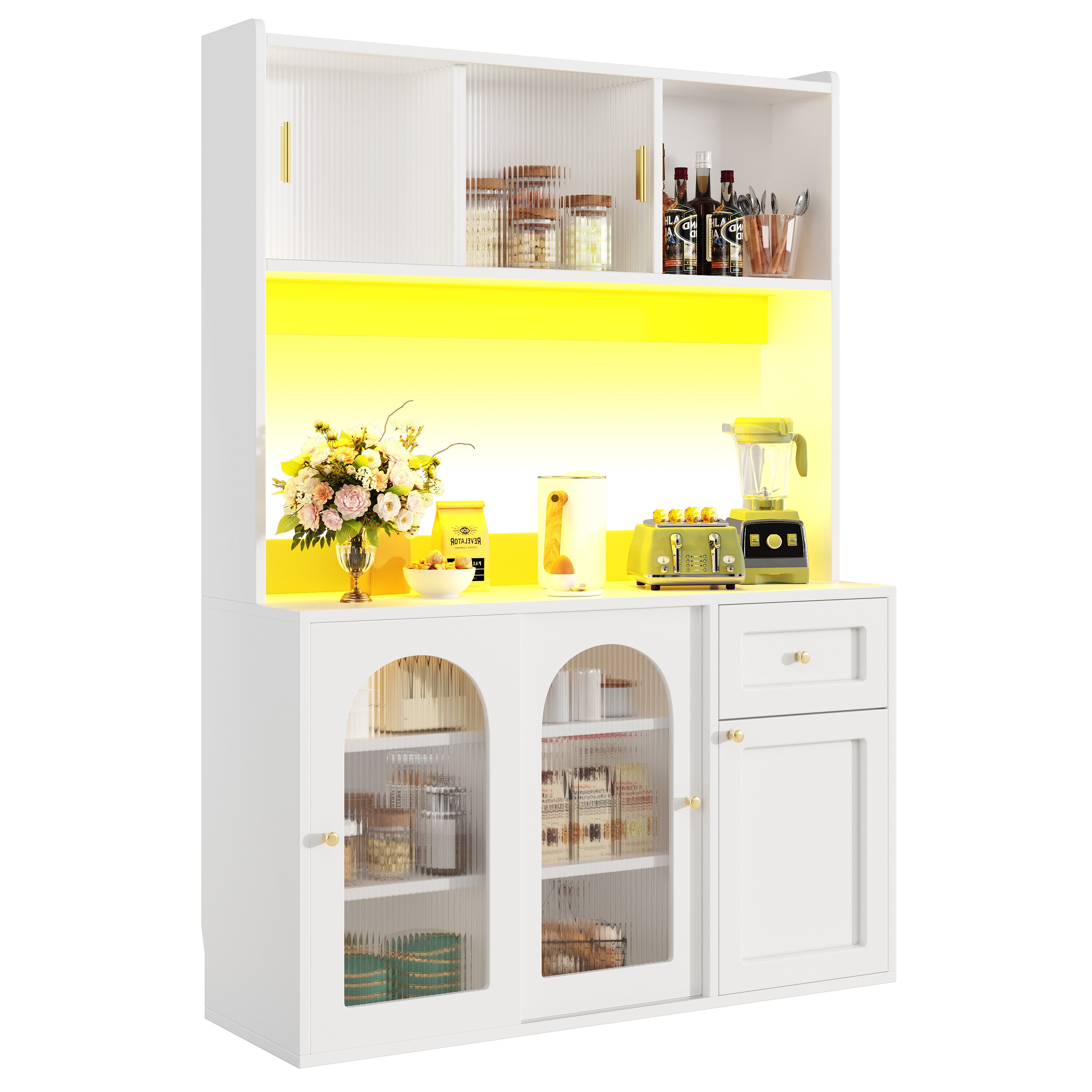 MODFU Hochschrank Küchenschrank,Vitrinenschrank,Buffetschrank (Moderne Küch günstig online kaufen