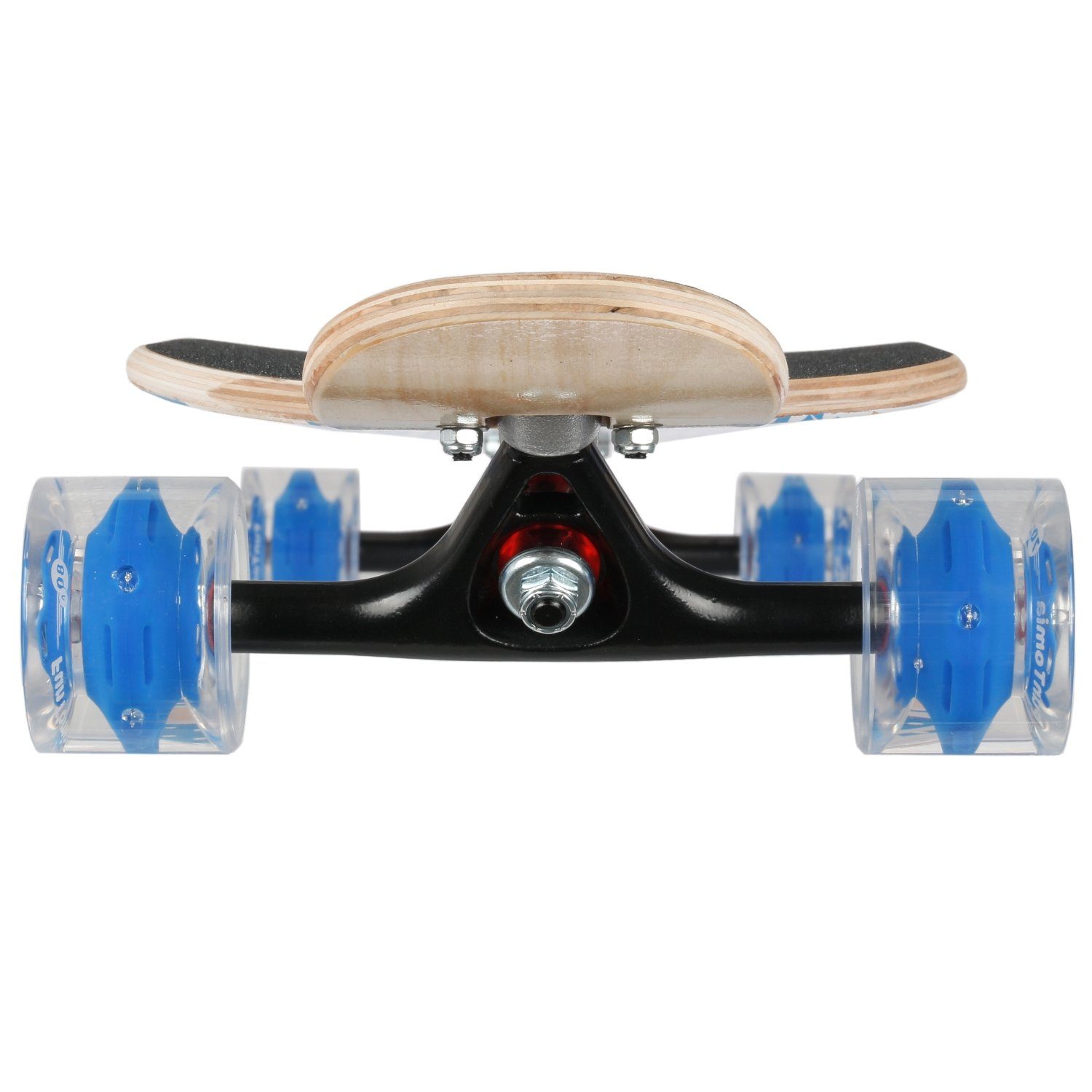 FunTomia Longboard Longboard in 3 Flex Stufen Camber Ahornholz + T-Tool mit LED Rollen, Camber Twin Tip