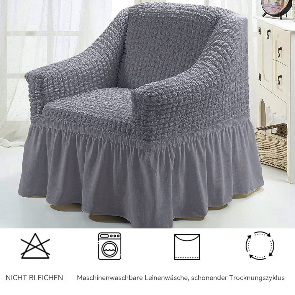 Blusmart Sofabezug Elastischer Sesselbezug mit Volant, verdickt, rutschfest, staubdicht, für alle Jahreszeiten