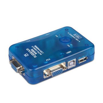 Bolwins VGA-Switch F93D KVM Switch Box USB VGA PS2 2xPC Tastatur Maus Monitor + 2x Kabel
