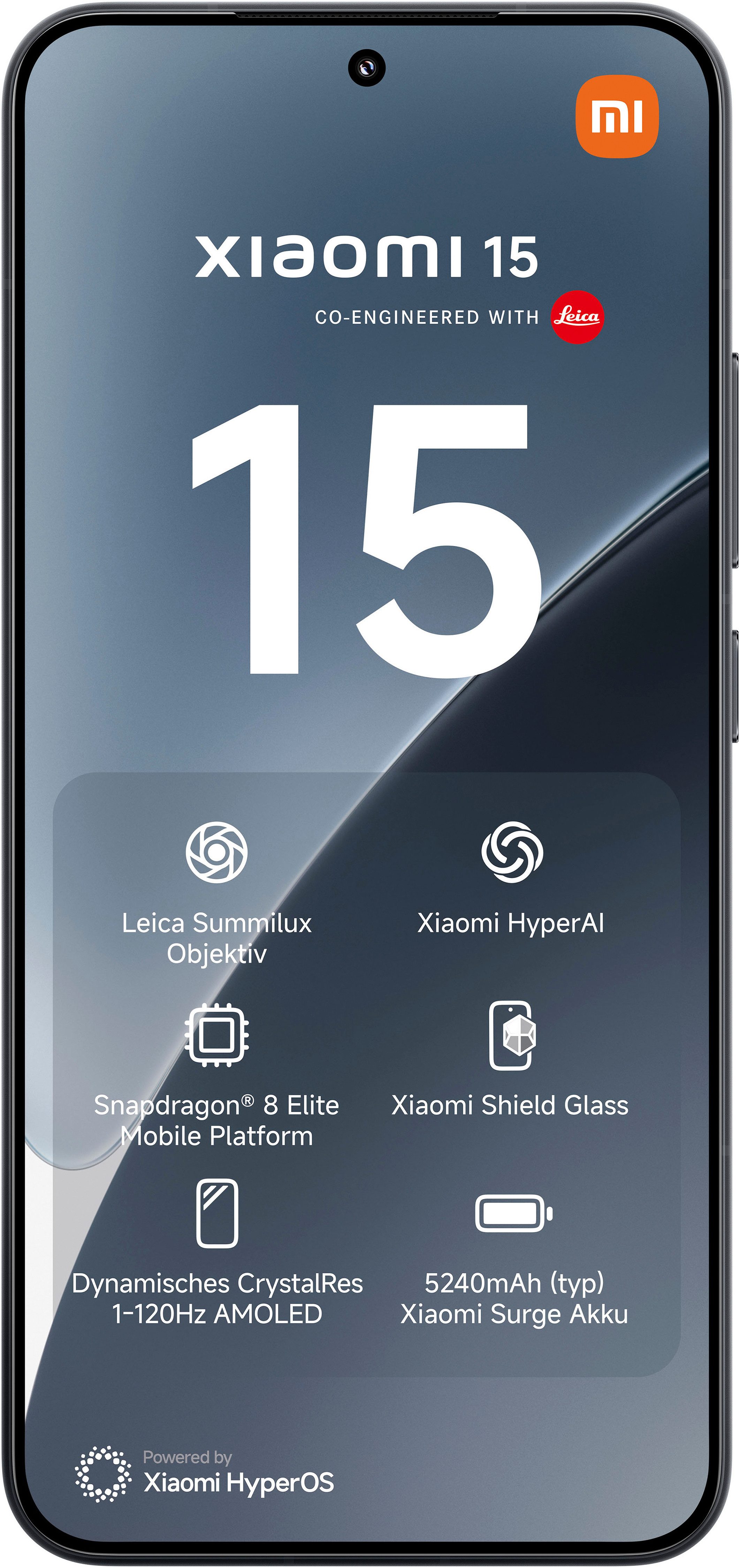 Xiaomi 15 12+512GB Smartphone (16,15 cm/6,36 Zoll, 512 GB Speicherplatz, 50 MP Kamera) schwarz