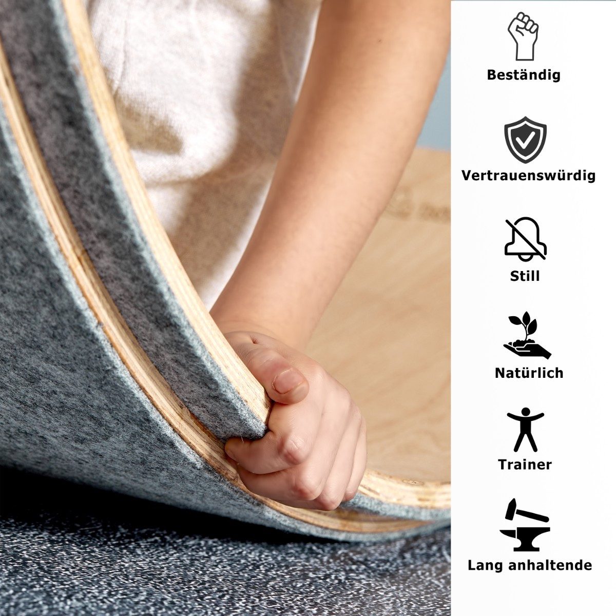 KINDBOS Balanceboard Balance Board,Gleichgewicht Koordination Trainer Kinder & Erwachsene, Stabilität, Core & Fitness Training,Yoga,Physiotherapie & Home Gym