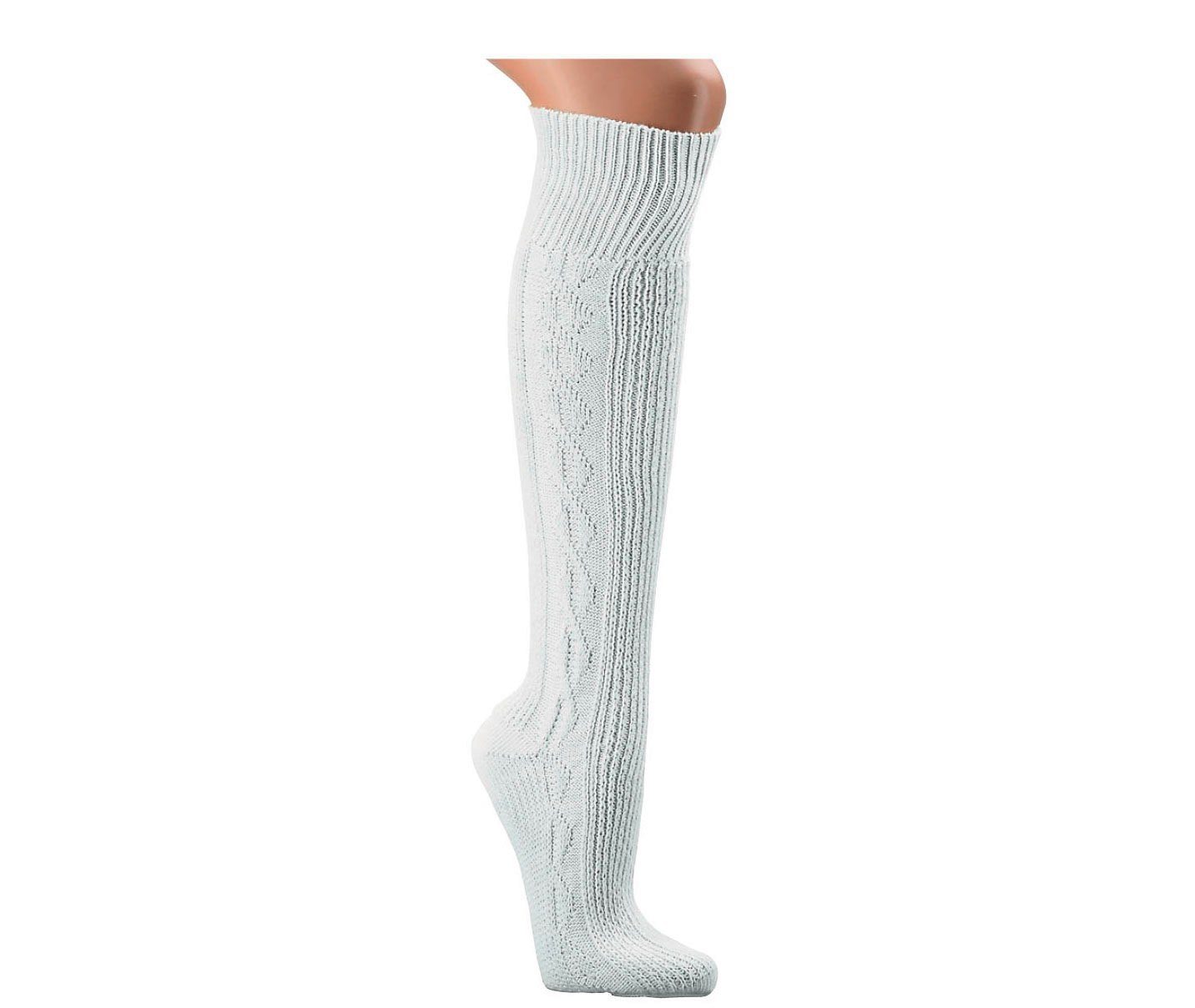 FussFreunde Trachtensocken 2 Paar Kniebundhosen-Strümpfe Reinweiß, günstig online kaufen