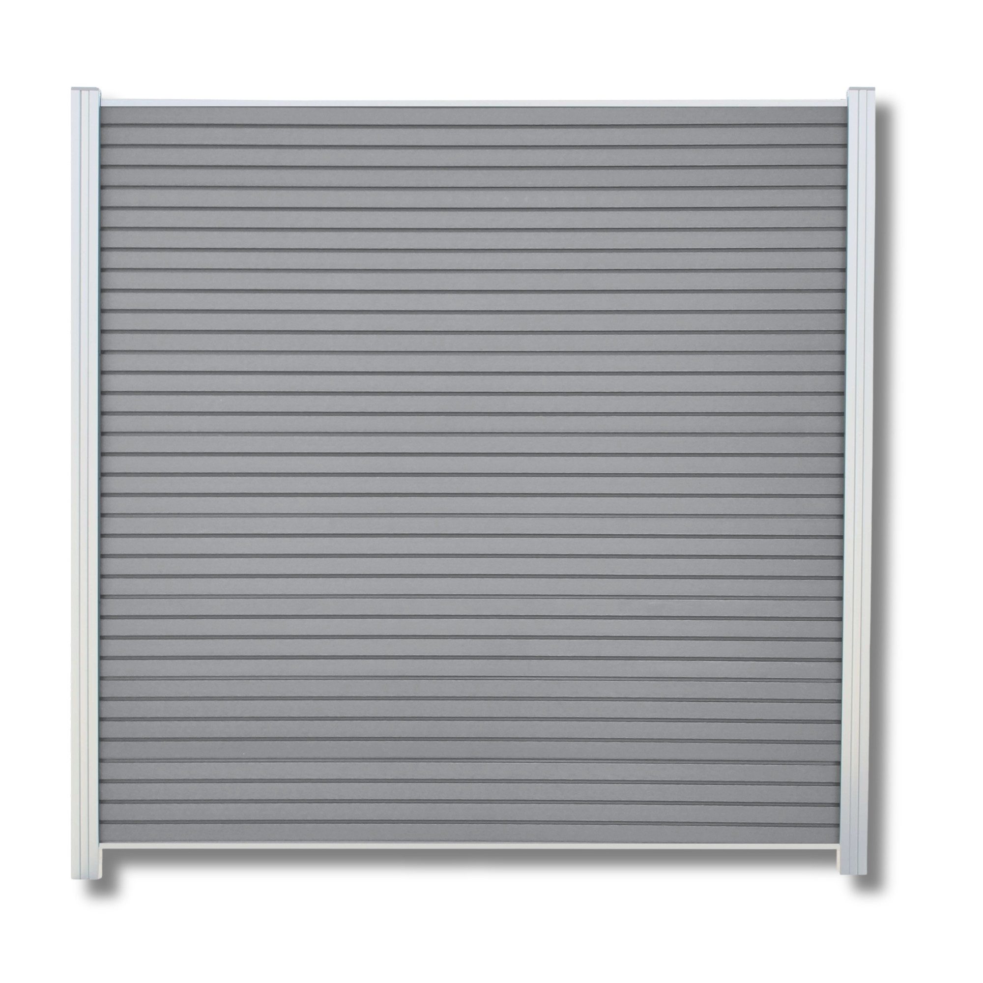 WPC Profi Zaun Sichtschutzzaun Sichtschutz Rhombus Grau Komplettset 180x185 cm, (Komplettset, mit Start- und Abschlussleisten, Pfosten und Zubehör)