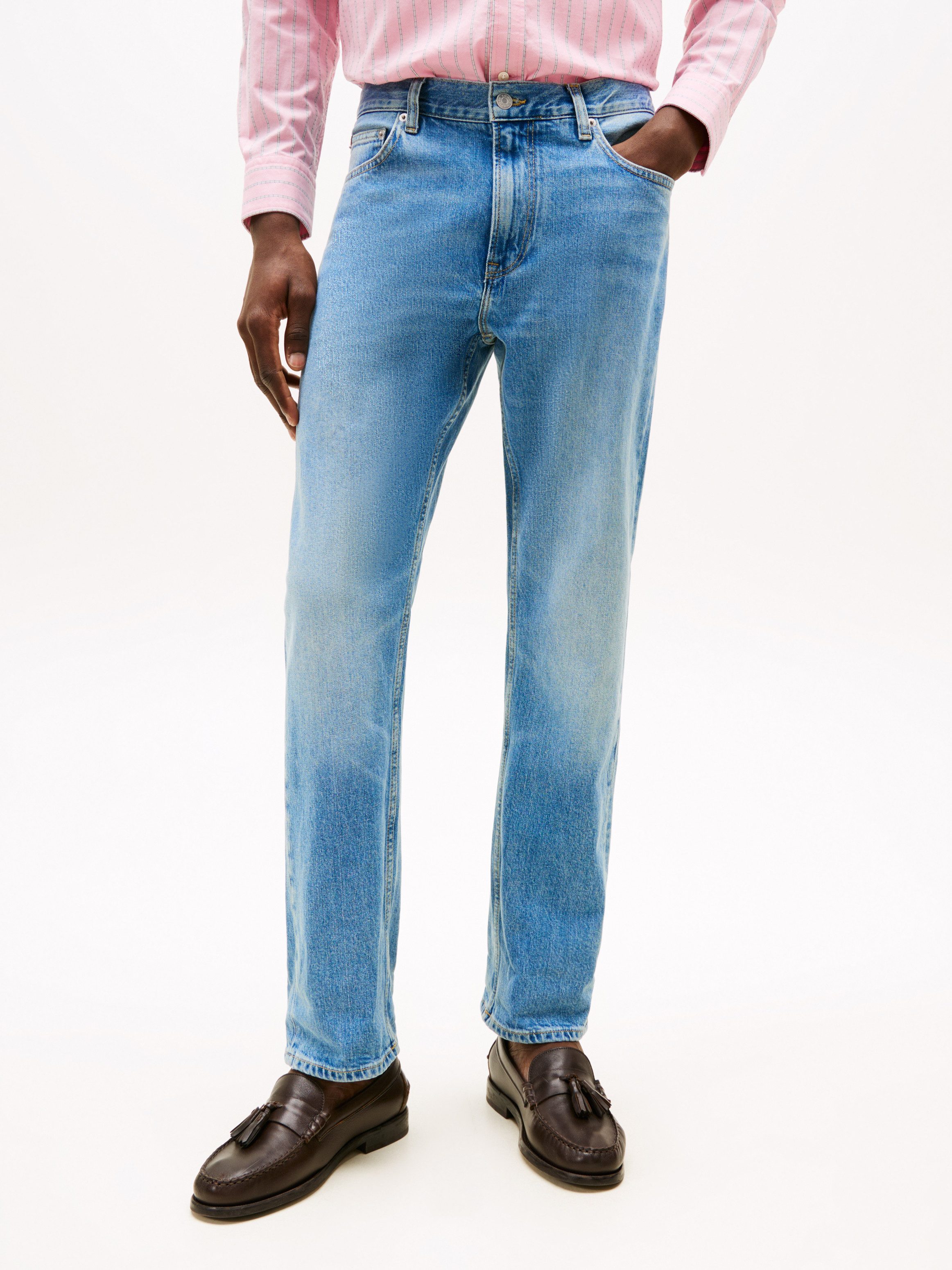 Tommy Hilfiger Straight-Jeans in blauer Waschung günstig online kaufen