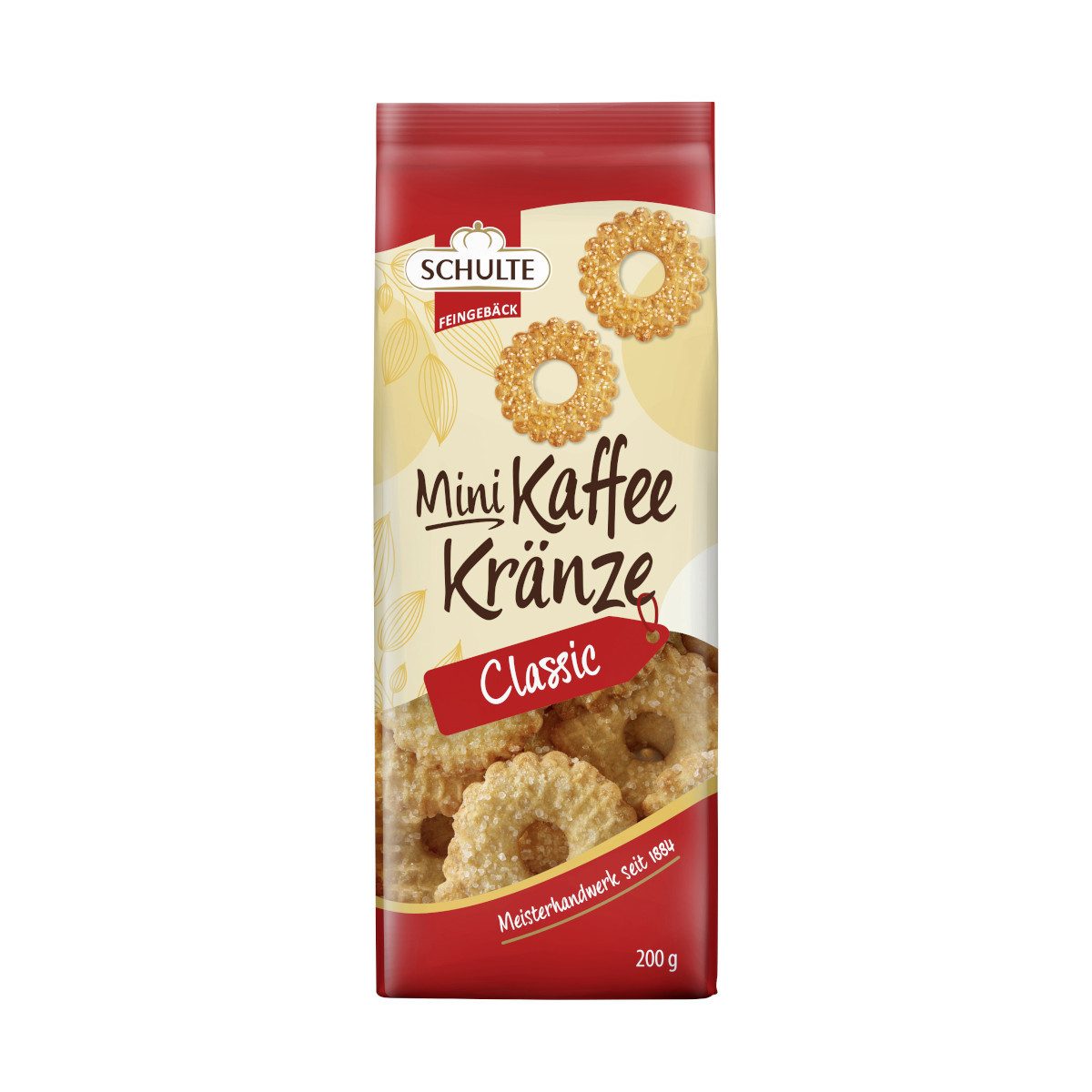 Schulte Kekse, Schulte Mini Kaffeekränze classic Mürbegebäck Packung 200g