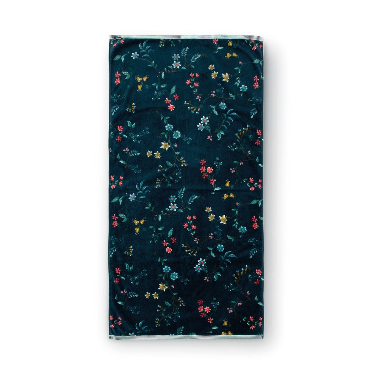 PiP Studio Badaccessoire-Set Les Fleurs Duschtuch dark blue 70x140cm (1 Stück)