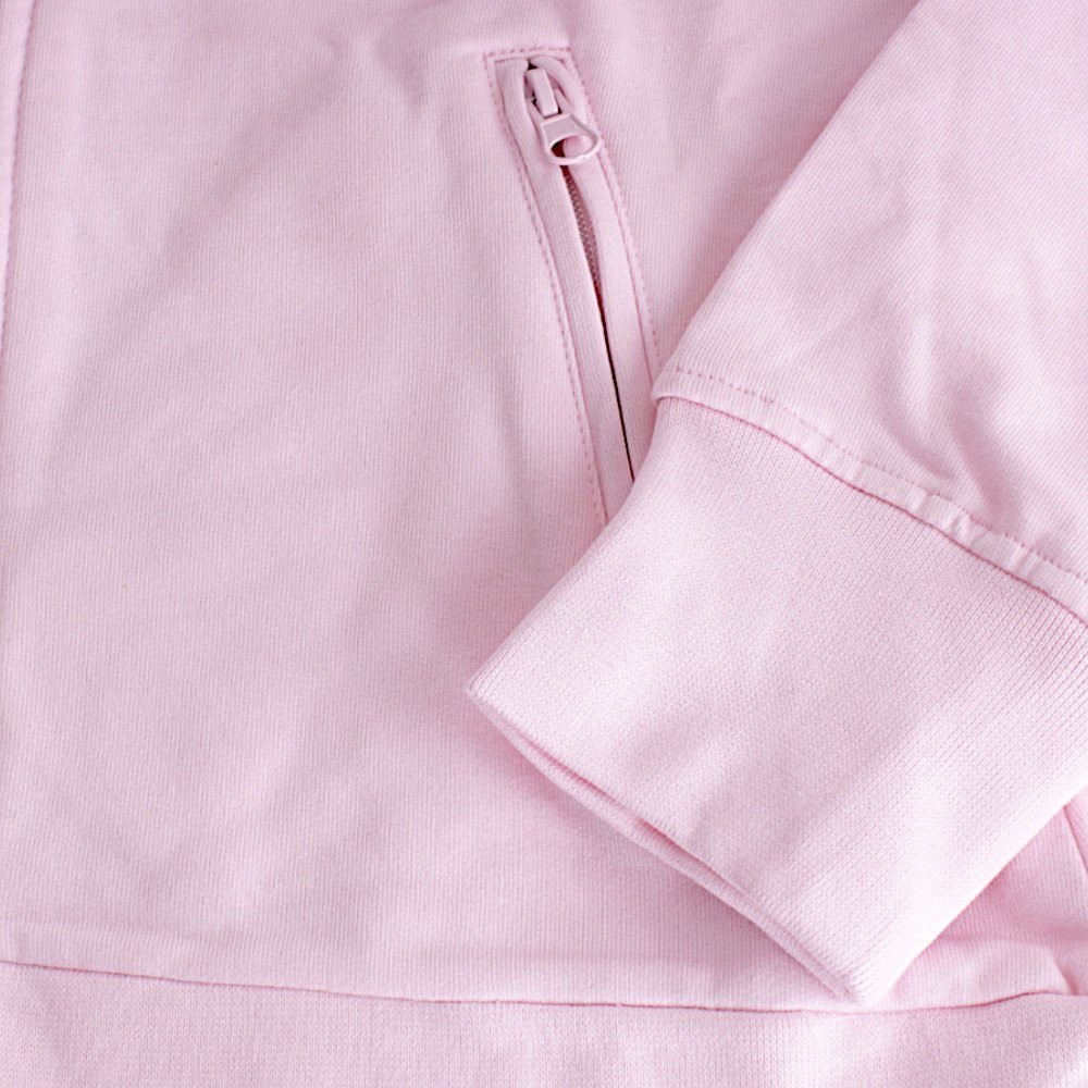 pink Sweatjacke Collar und Jacket Innenseite mit Promodoro Stand-Up angerauter chalk Elasthanbündchen
