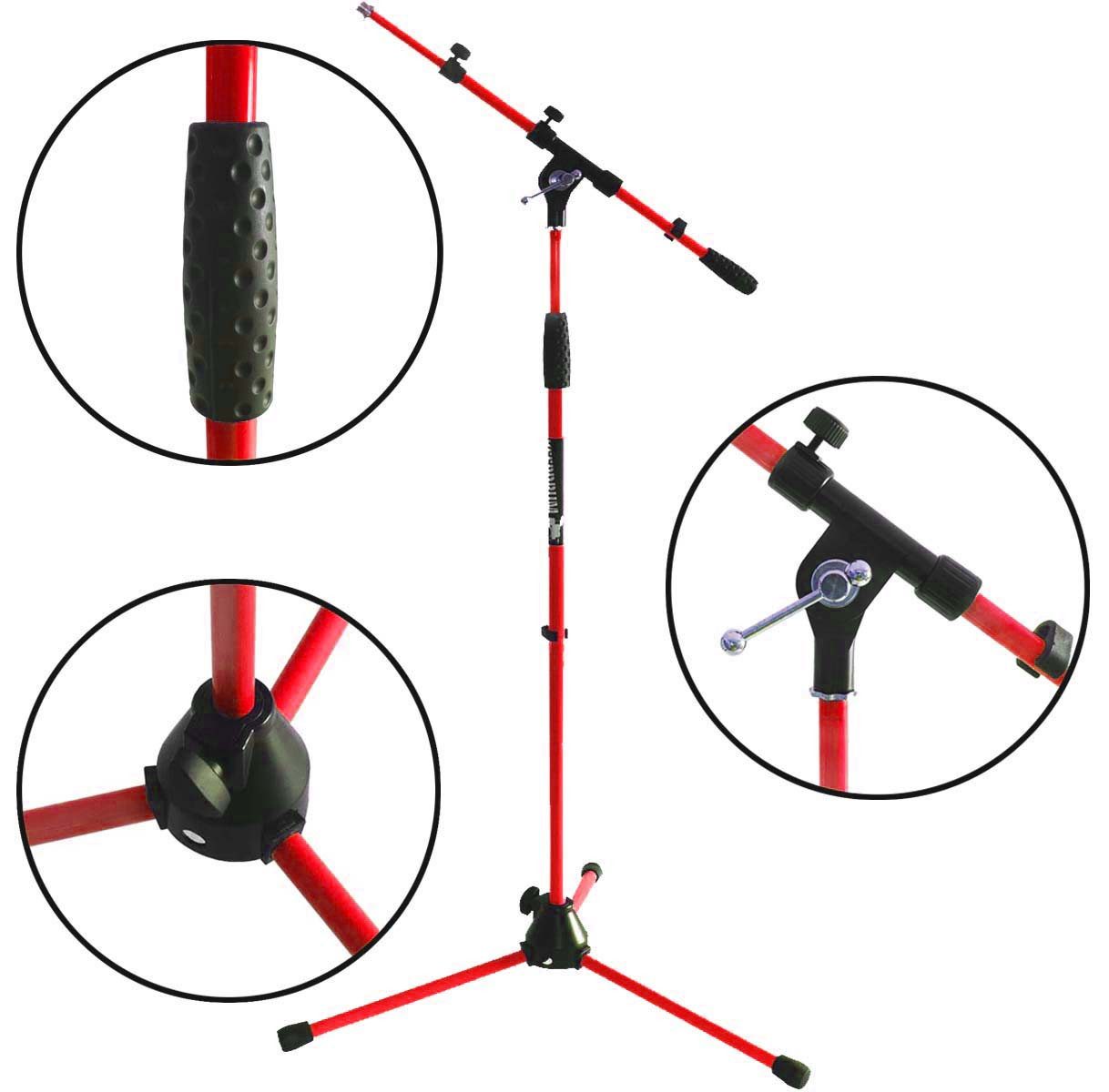 Mikrofonständer keepdrum MS106 RD Rot Mikrofonständer mit Galgen