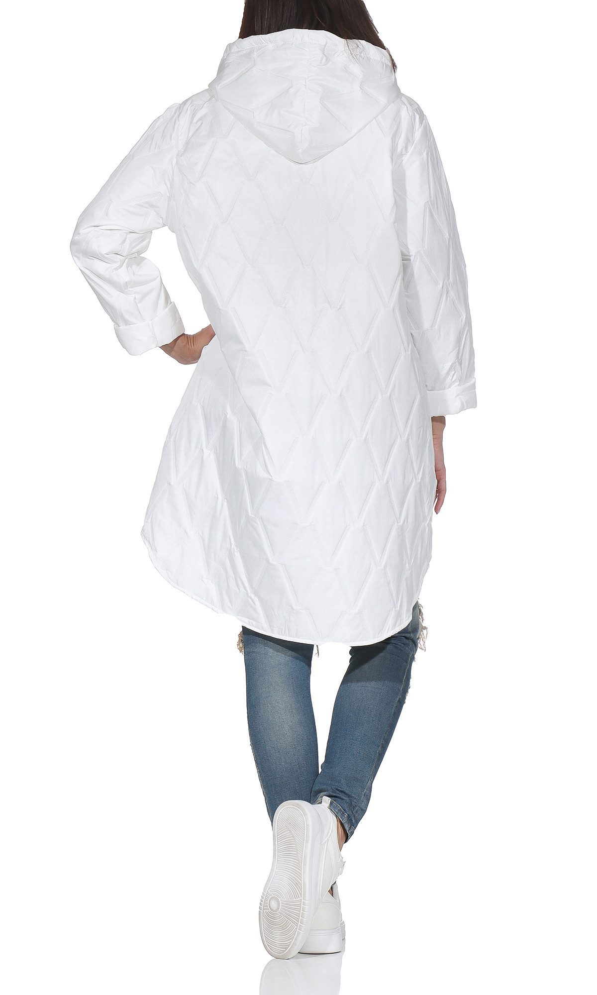 simaranda Langjacke Steppjacke lang stylischer Trenchcoat 5343 mit Kapuze