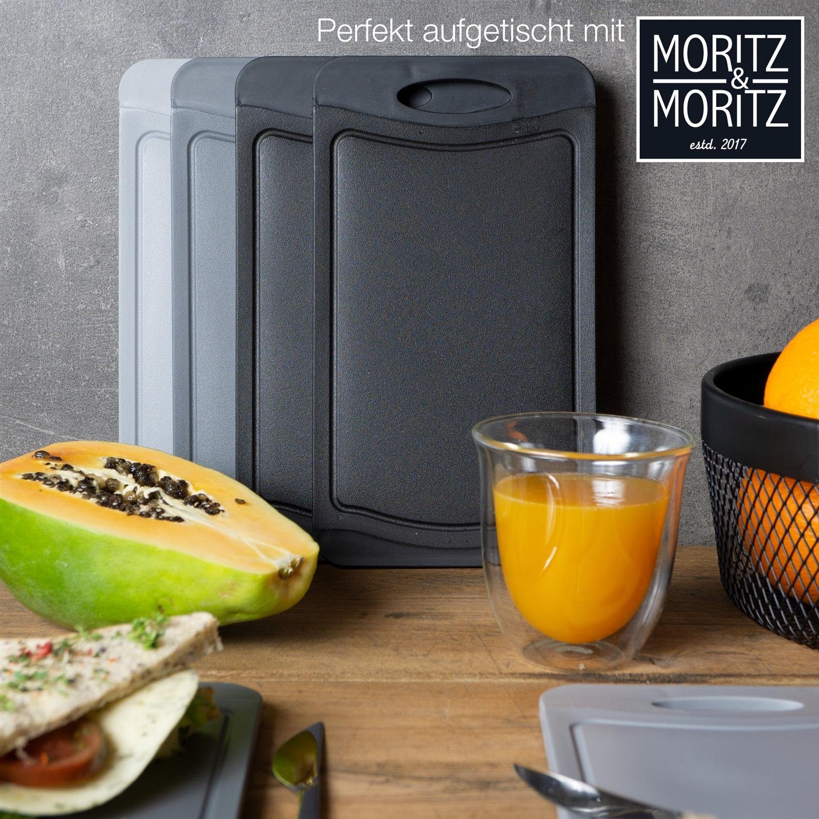 Moritz & Moritz Schneidebrett Frühstücksbrettchen, Kunststoff, (6er Set, 6-St), 14x25cm