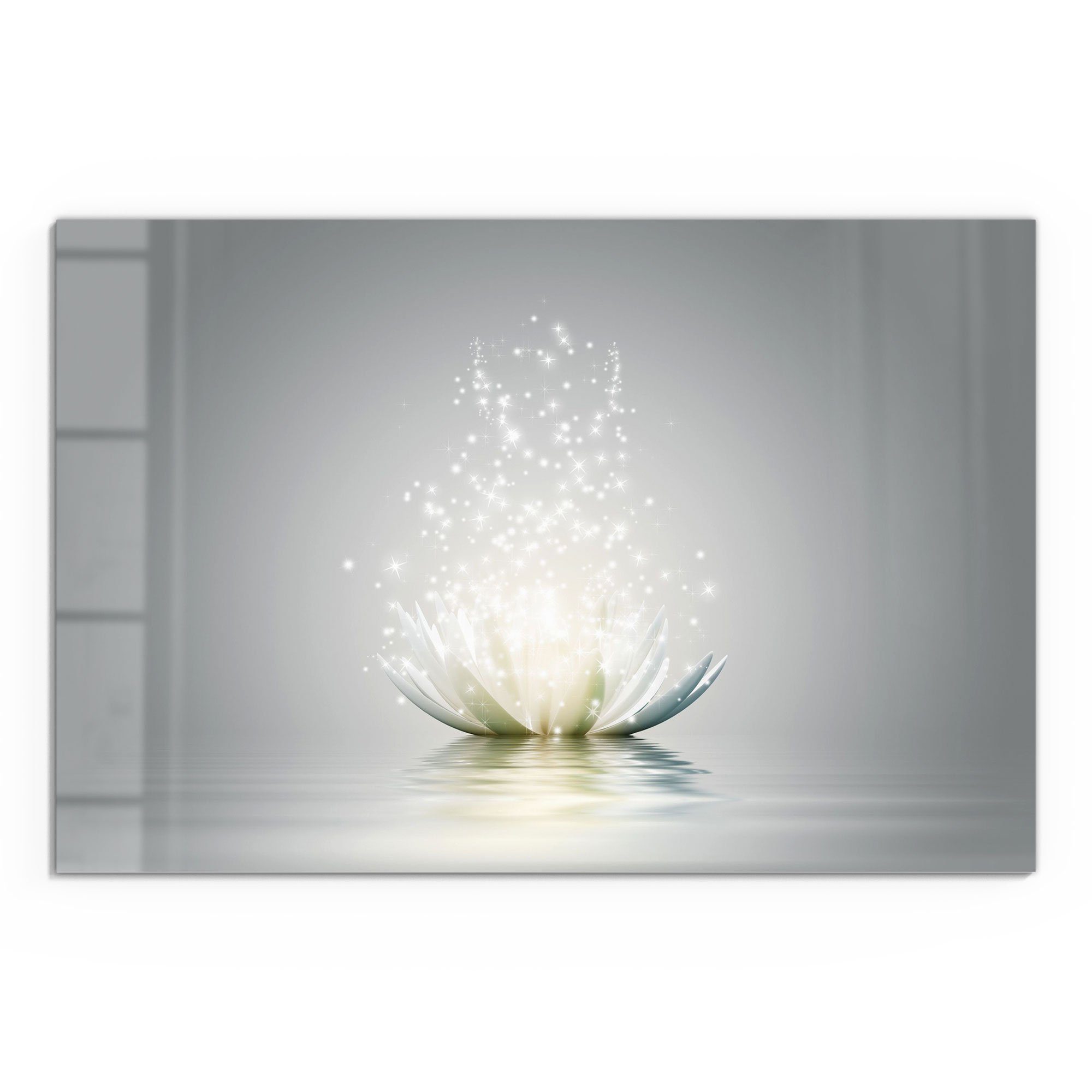 DEQORI Glasbild 'Funkelnde Lotusblüte', 'Funkelnde Lotusblüte', günstig online kaufen