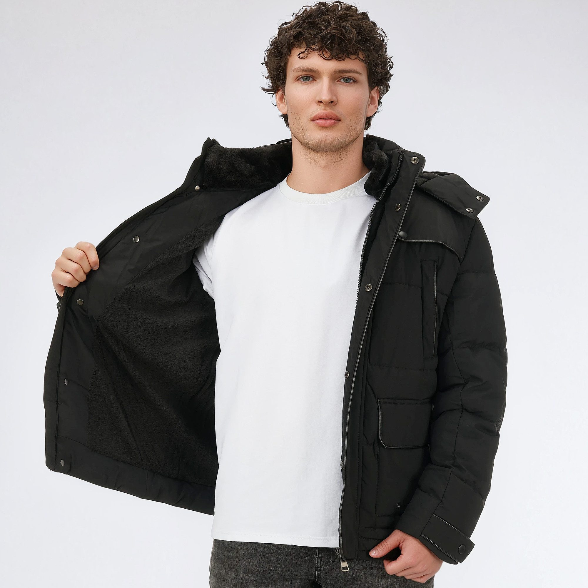 BLACKROCK Steppjacke Herren, Winterjacke mit Kapuze, Wintermantel Warmes In günstig online kaufen