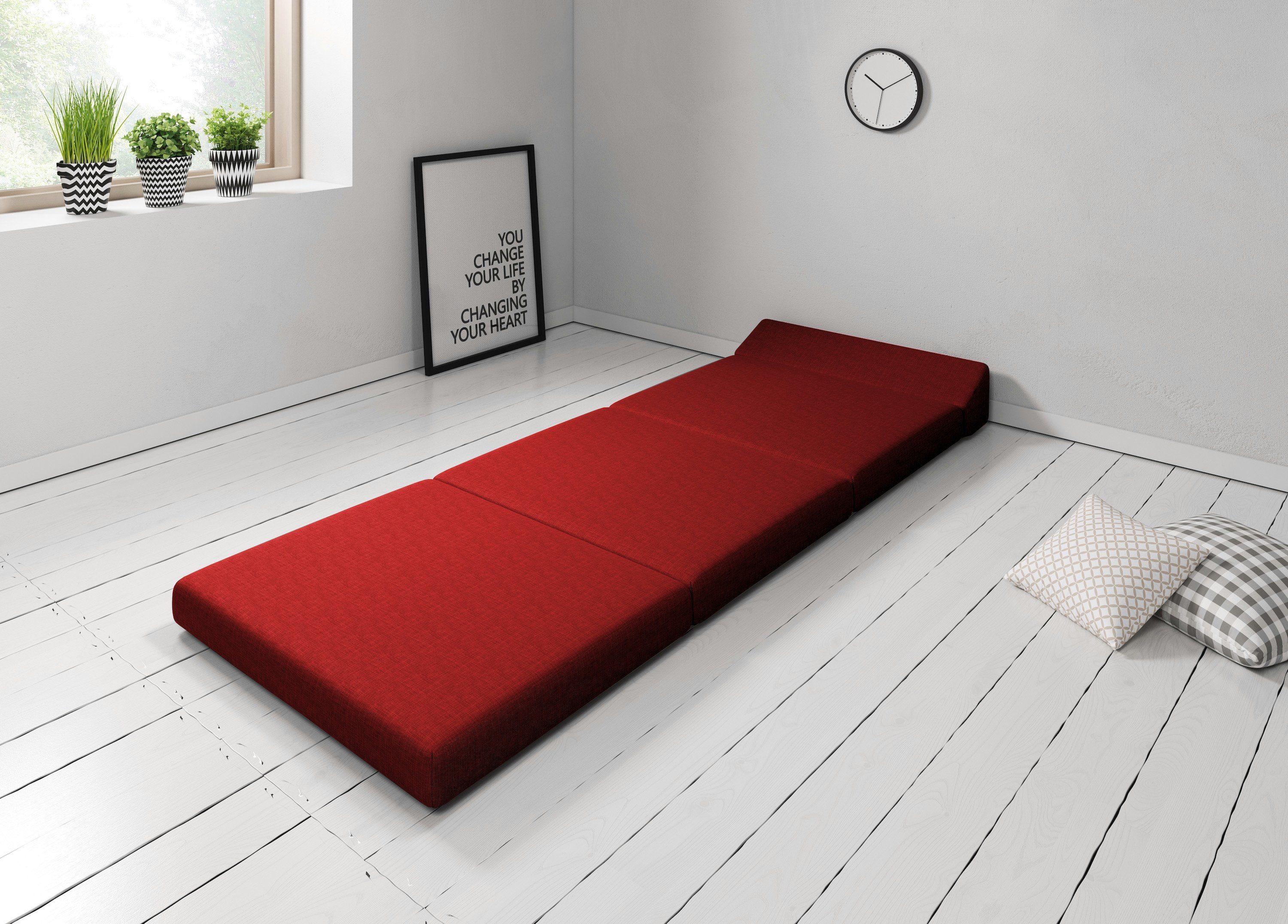Klappmatratze Premium Klappmatratze mit Kopfteil, sunnypillow, günstig online kaufen