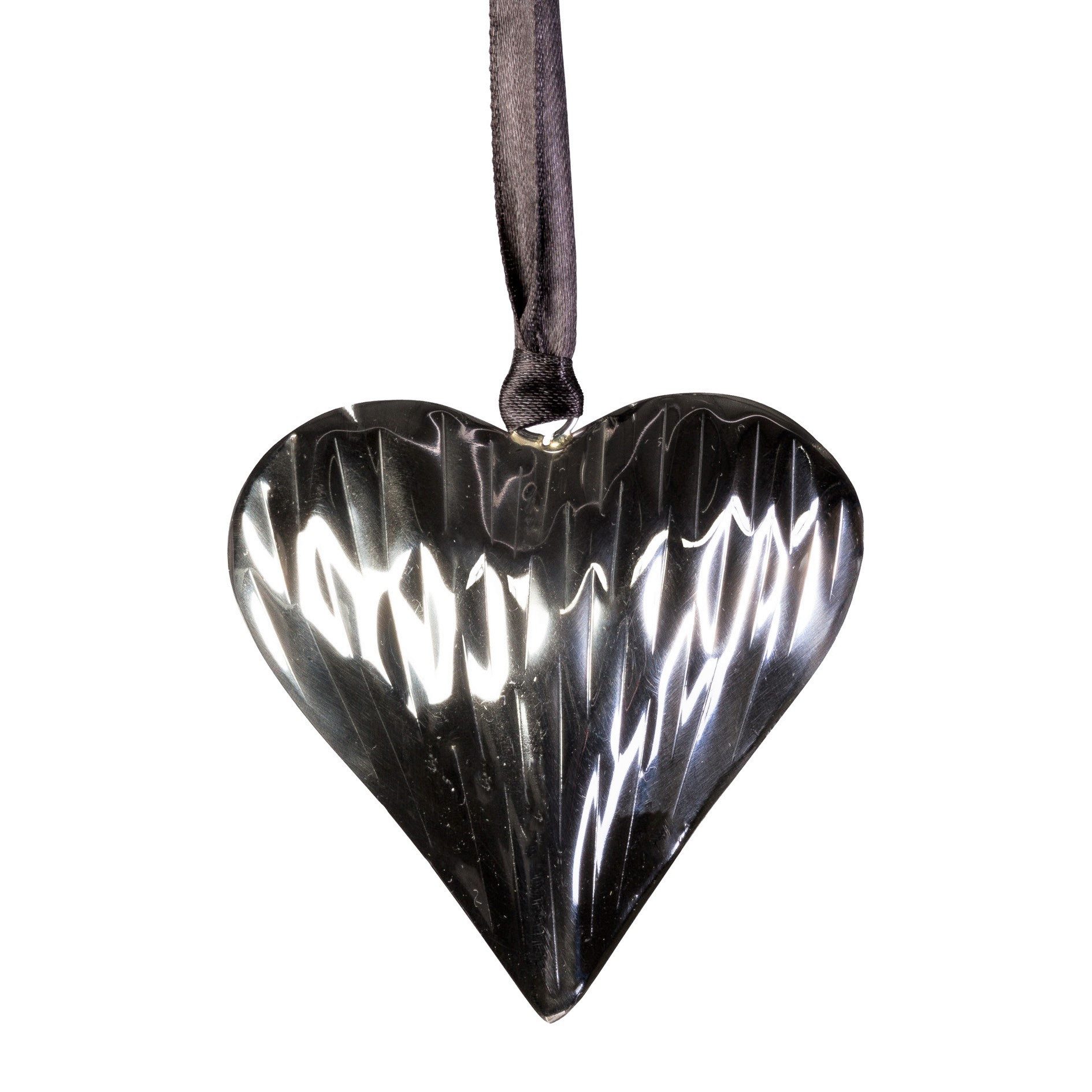 Gasper Hängedekoration Edelstahl Herz, Herzhänger, Edelstahlherz "WAVES" ca 9 cm.