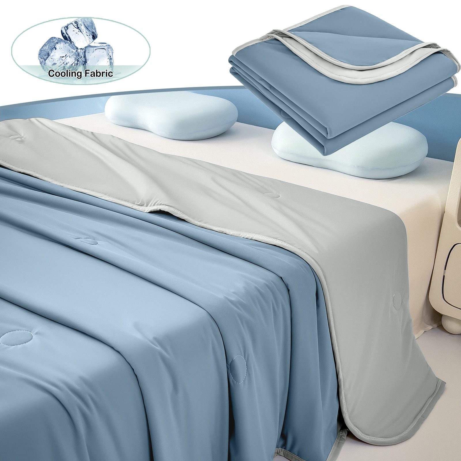 Jibenhome Kunstfaserbettdecke Sommerbettdecke Doppelseitige Kuscheldecke Be günstig online kaufen