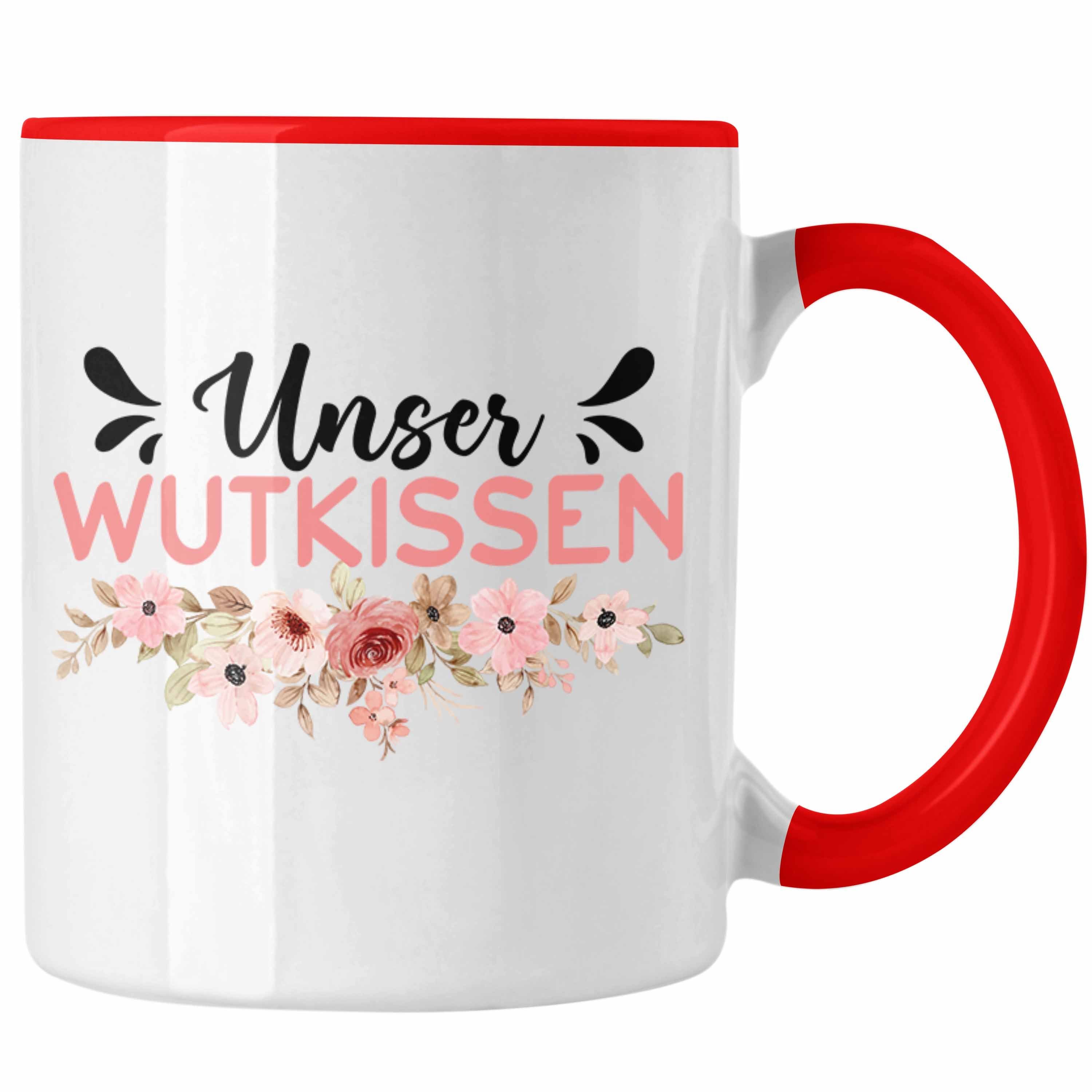 Trendation Tasse Trendation - Wutkissen Tasse Geschenk Lustiger Spruch Wut-Kissen Rot