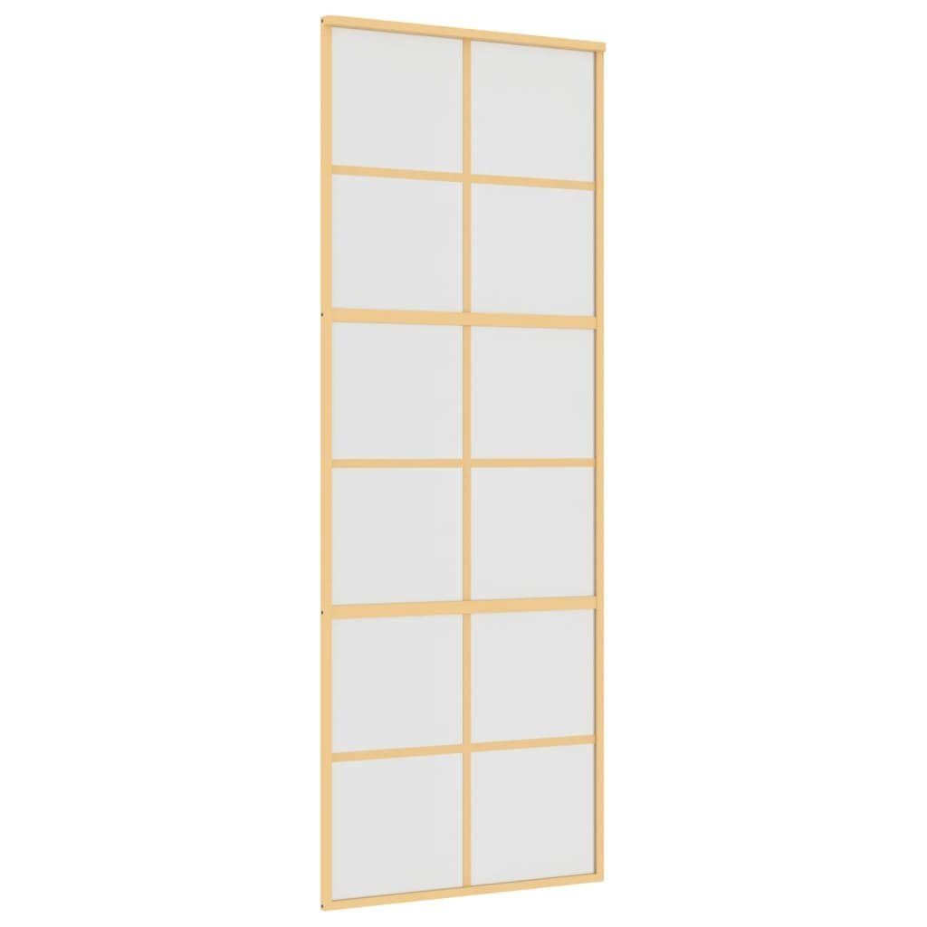 vidaXL Zimmertür 76 x 205 cm Schiebetür Golden 76x205 cm Matt ESG-Glas und Aluminium Zi
