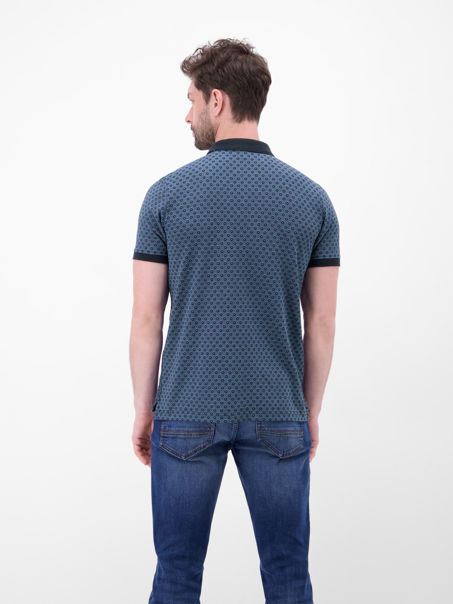 LERROS Poloshirt Poloshirt in 2-Tone-Optik und All-over-Print – Bild 2 von 5