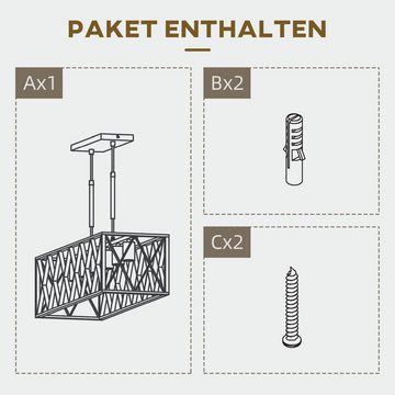 HOMCOM Pendelleuchte Hängeleuchte, Ein,Ausschalter, Ohne Leuchtmittel, Pendelleuchte, Pendellampe