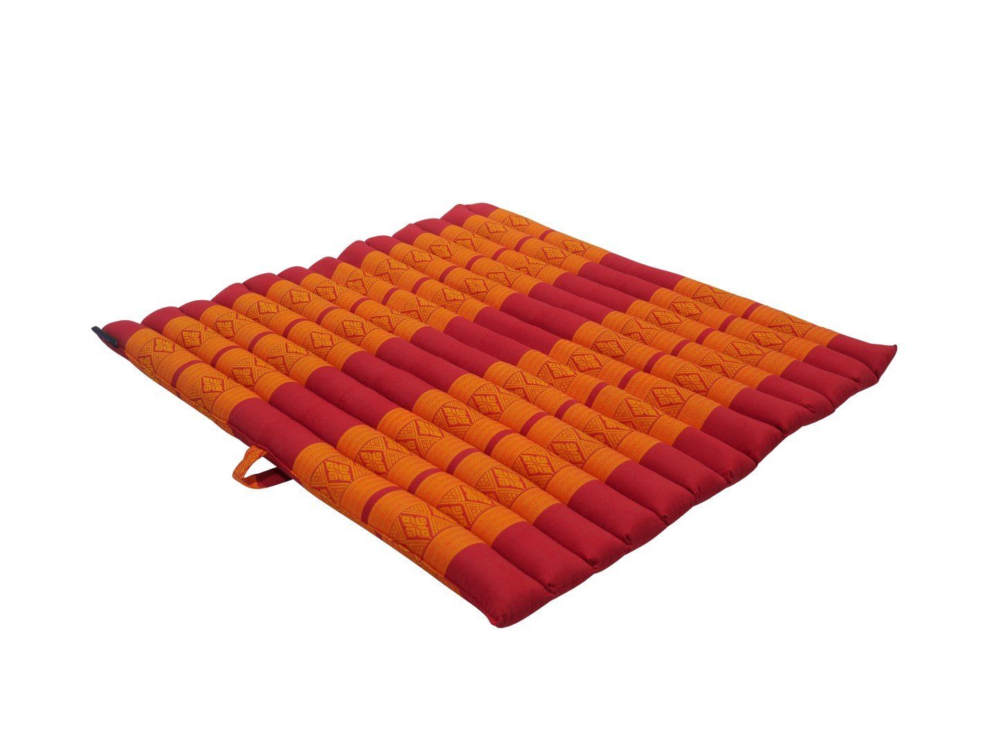 Yoga Meditationsmatte rollbar Hamam Muster Zabuton Yogakissen rot-orange, weich, orientalisches angenehm cm my unterstützend, 69x78x4.5