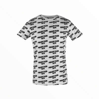 PHILIPP PLEIN T-Shirt, weiß - schwarz, R-Ausschnitt