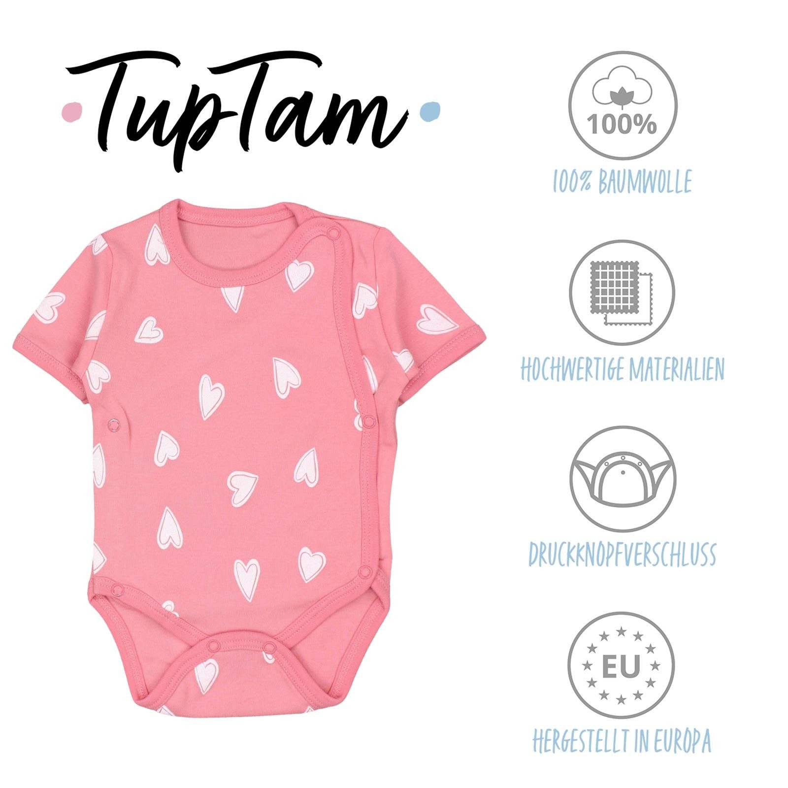 TupTam Kurzarmwickelbody TupTam Baby Mädchen Kurzarm Wickelbody Baumwolle 5er Set