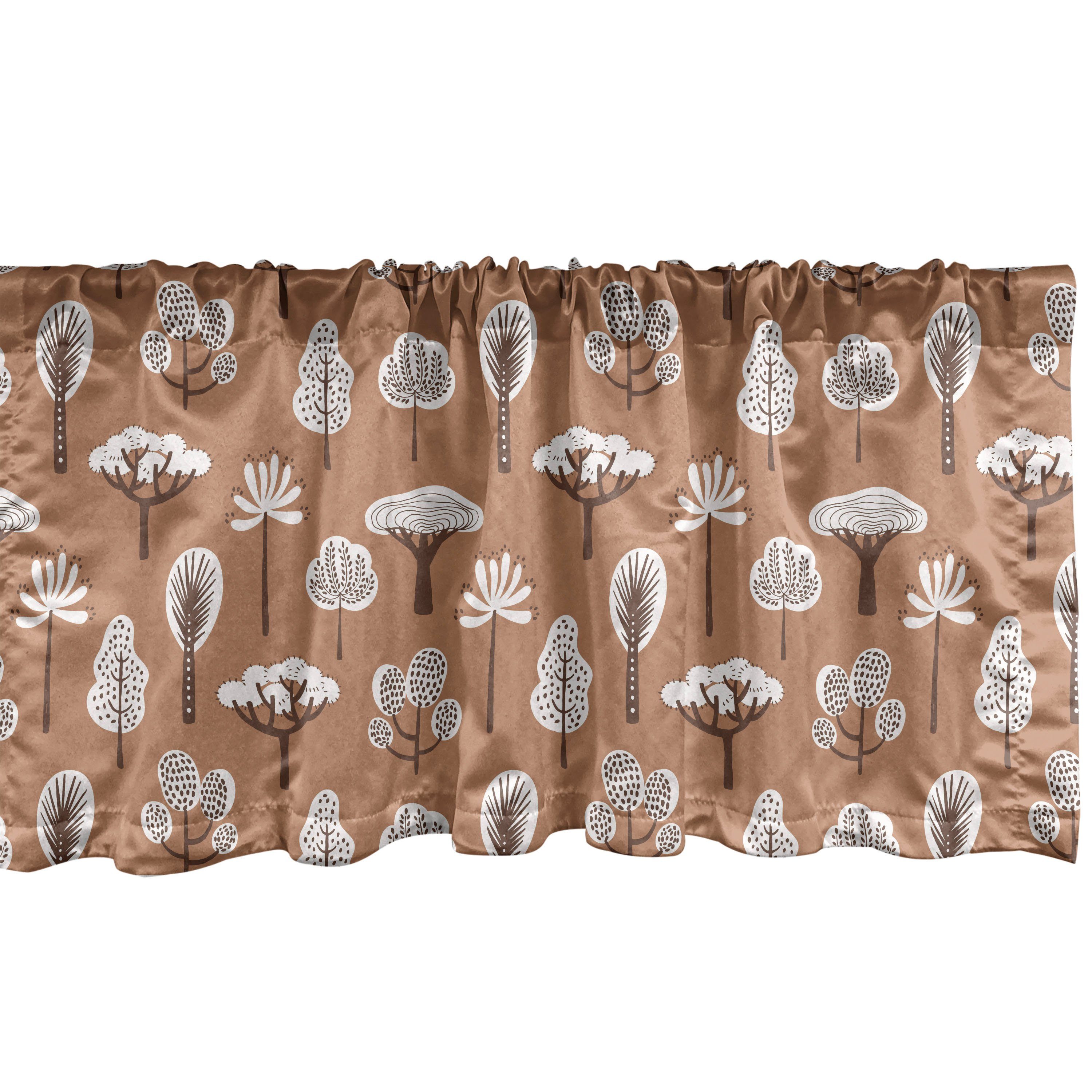 Scheibengardine Vorhang Volant für Küche Botanisch Pflanzen Dekor Stangentasche, Microfaser, Abakuhaus, Baum- Element mit und Schlafzimmer
