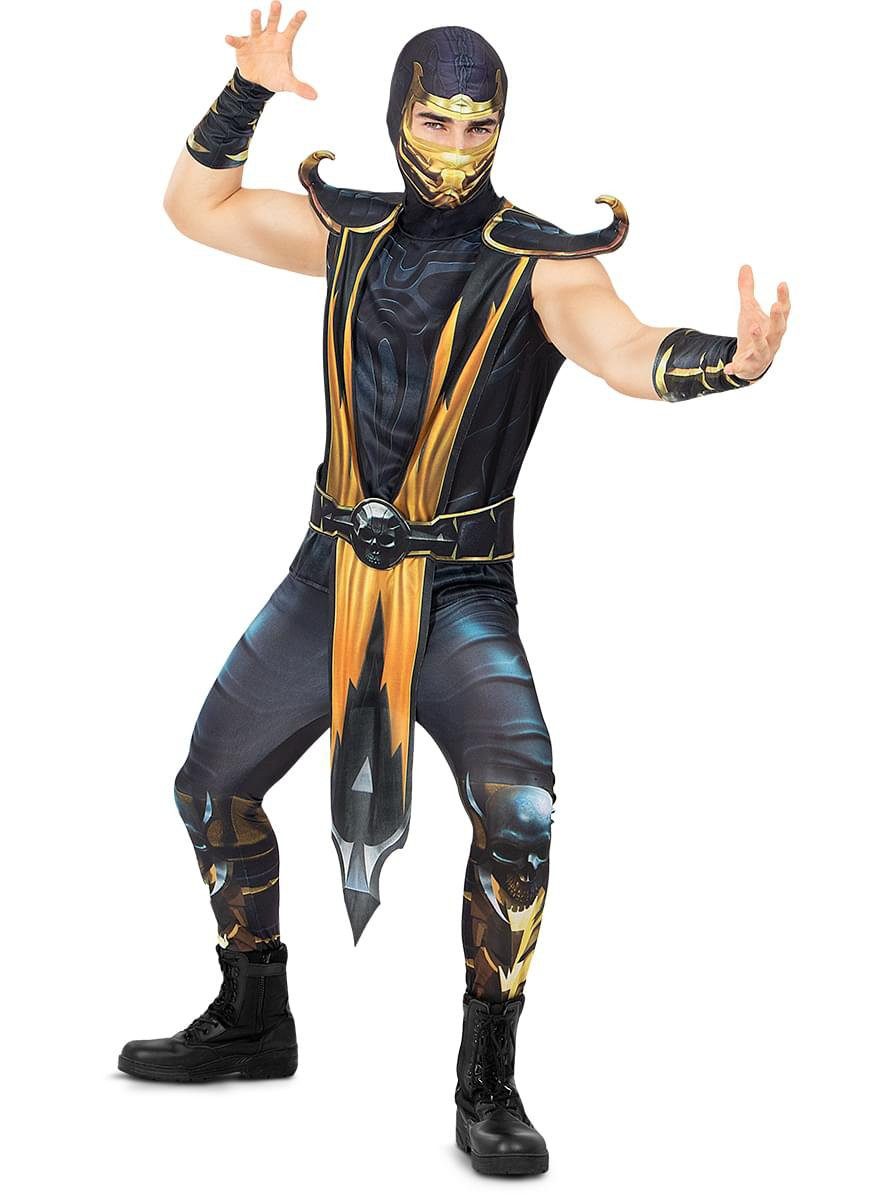 Metamorph Kostüm Mortal Kombat – Scorpion Kostüm, Der wiederbelebte Kämpfer aus der langlebigen Gaming-Reihe