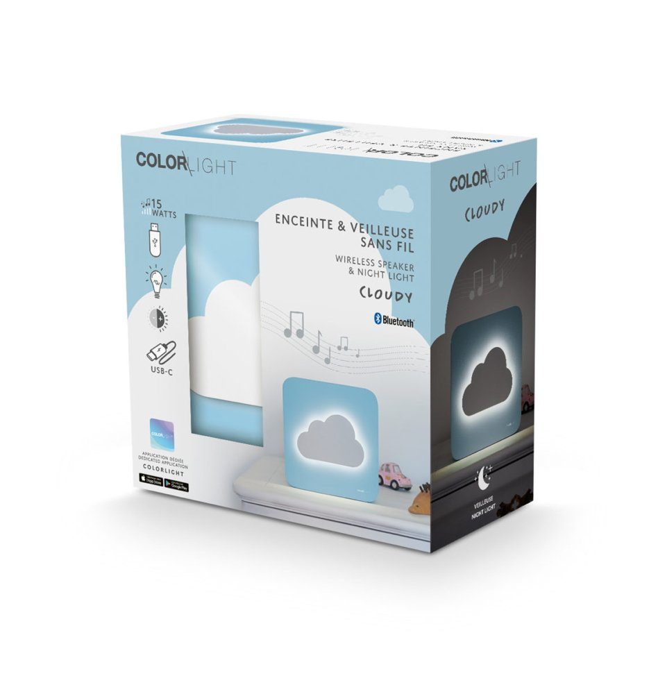 portabler Lautsprecher COLORLIGHT Cloudy Wolke LED blau AU385120 Portable-Lautsprecher
