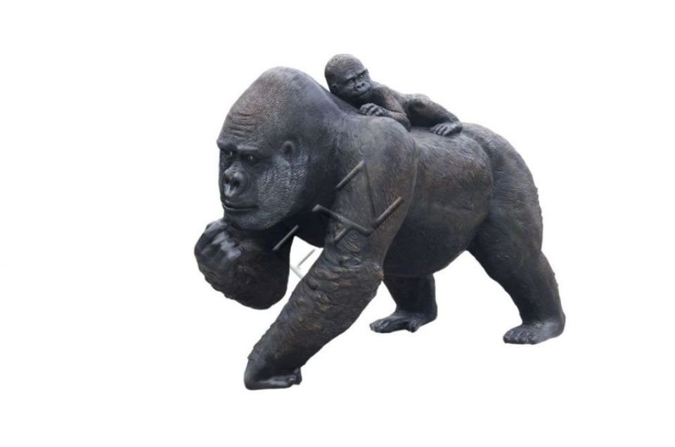 JVmoebel Skulptur Design Gorilla Skulptur Statue Skulpturen Baby Figur Dekoration Garten Figuren