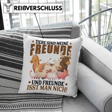 Trendation Dekokissen Trendation - Veganer Kissen Geschenk Spruch Vegan Geschenkidee Lustiger Spruch Vegane Lebensweise Veganerin Dekokissen mit Füllung 40x40