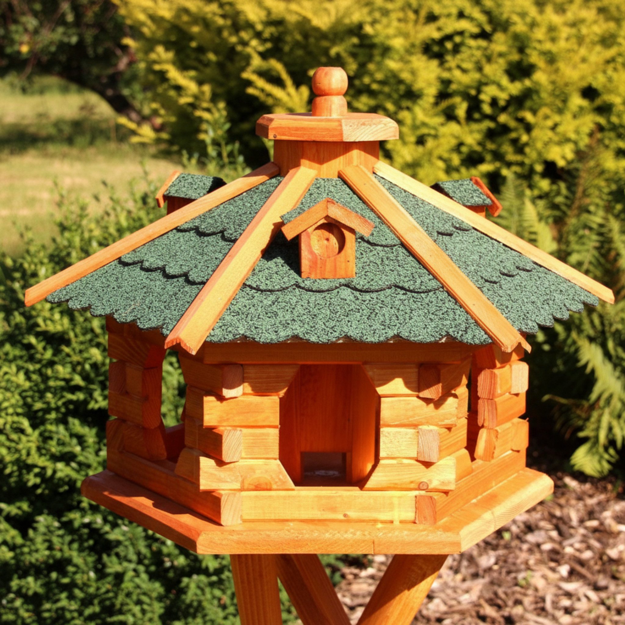 Holzdekoladen Vogelhaus XL Vogelhaus aus Holz – wahlweise mit oder ohne Ständer