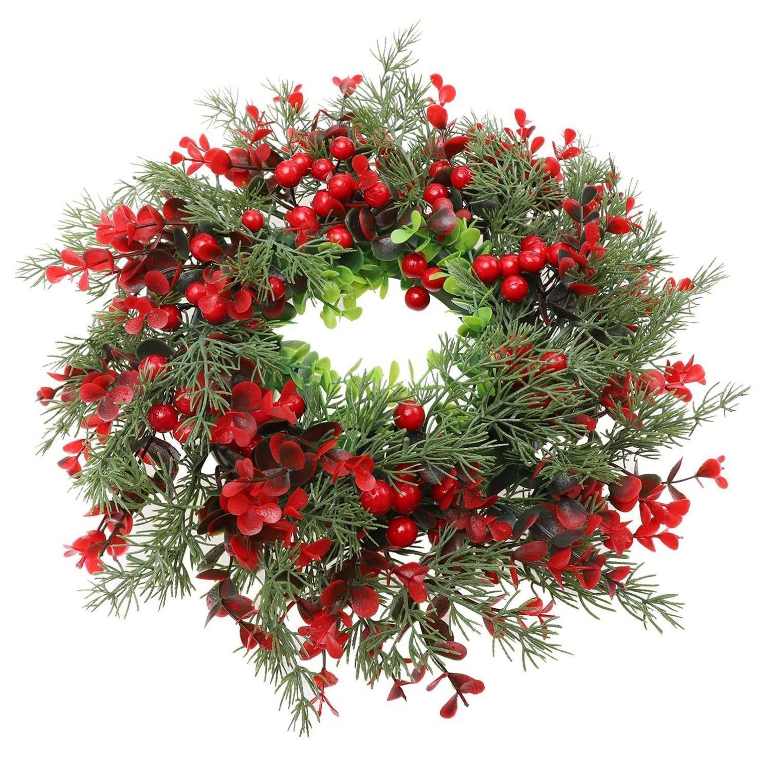 LuxusKollektion Adventskranz Weihnachtskranz Beeren Tannenkranz 35cm