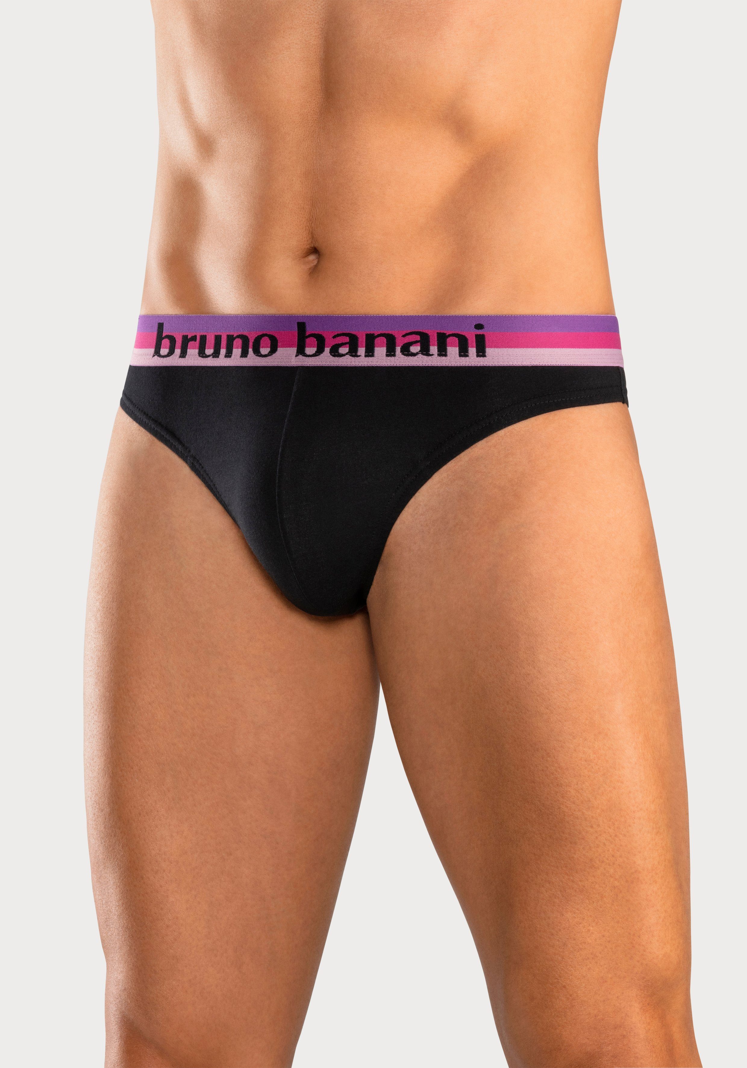 Bruno Banani String (Packung, 5-St) mit Streifen Logo Webbund