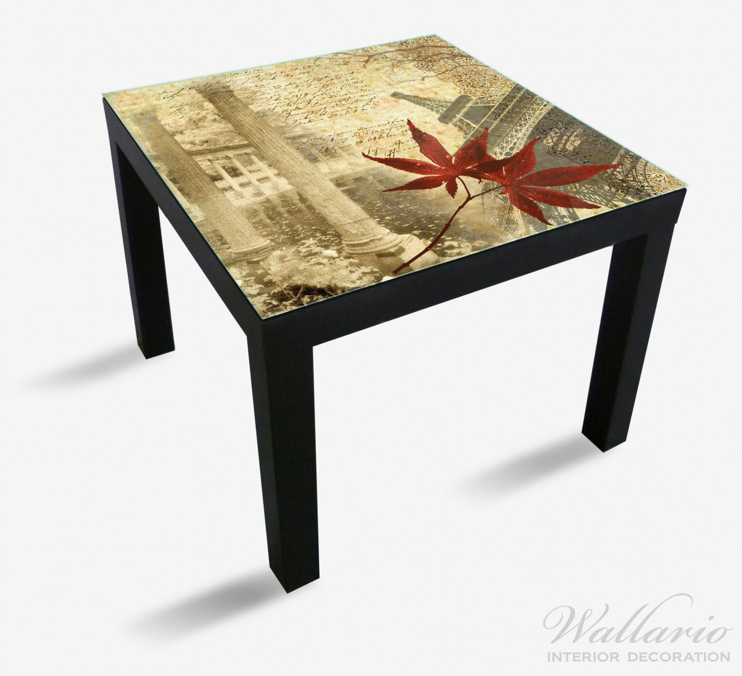 Eiffelturm Wallario Tisch Lack Paris im Tischplatte Ikea - (1 St), Herbst geeignet Design für