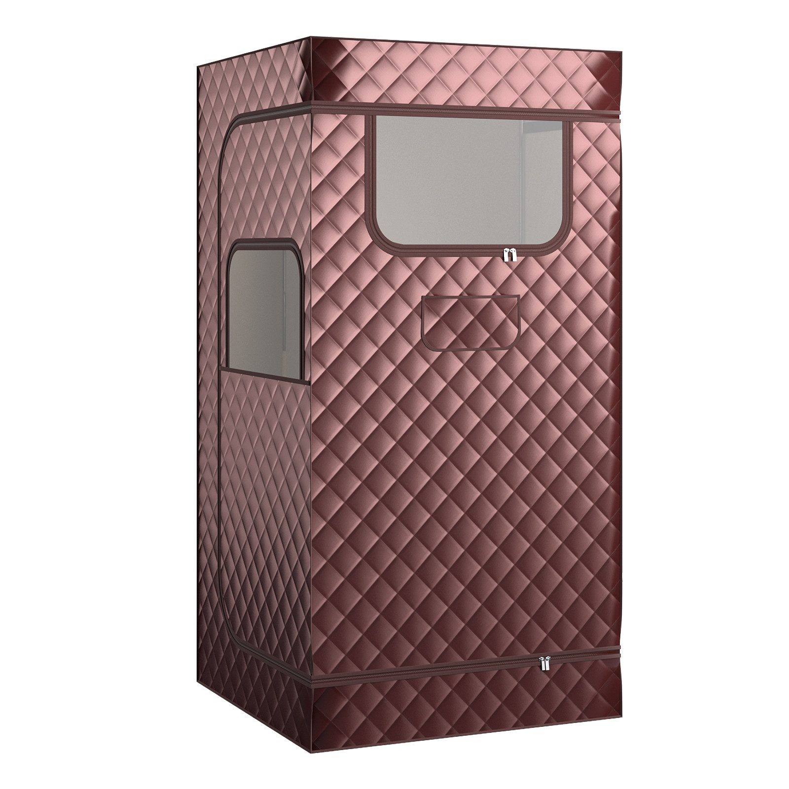 COSTWAY Sauna 1000W, 3L Dampfgenerator, mit Fußmassagegerät & Klappstuhl günstig online kaufen