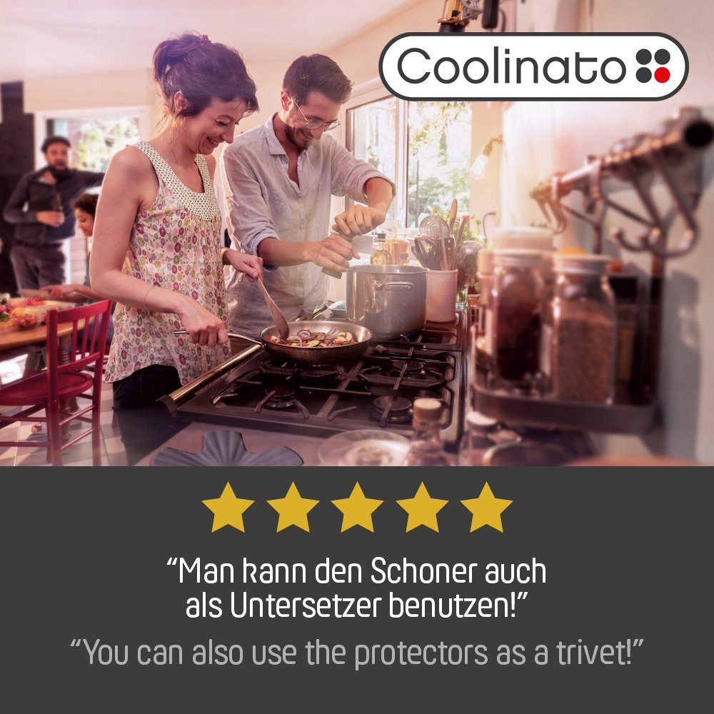 Coolinato Pfannenschoner Set 3tlg Silikon Pfannenschutz, 3-tlg.