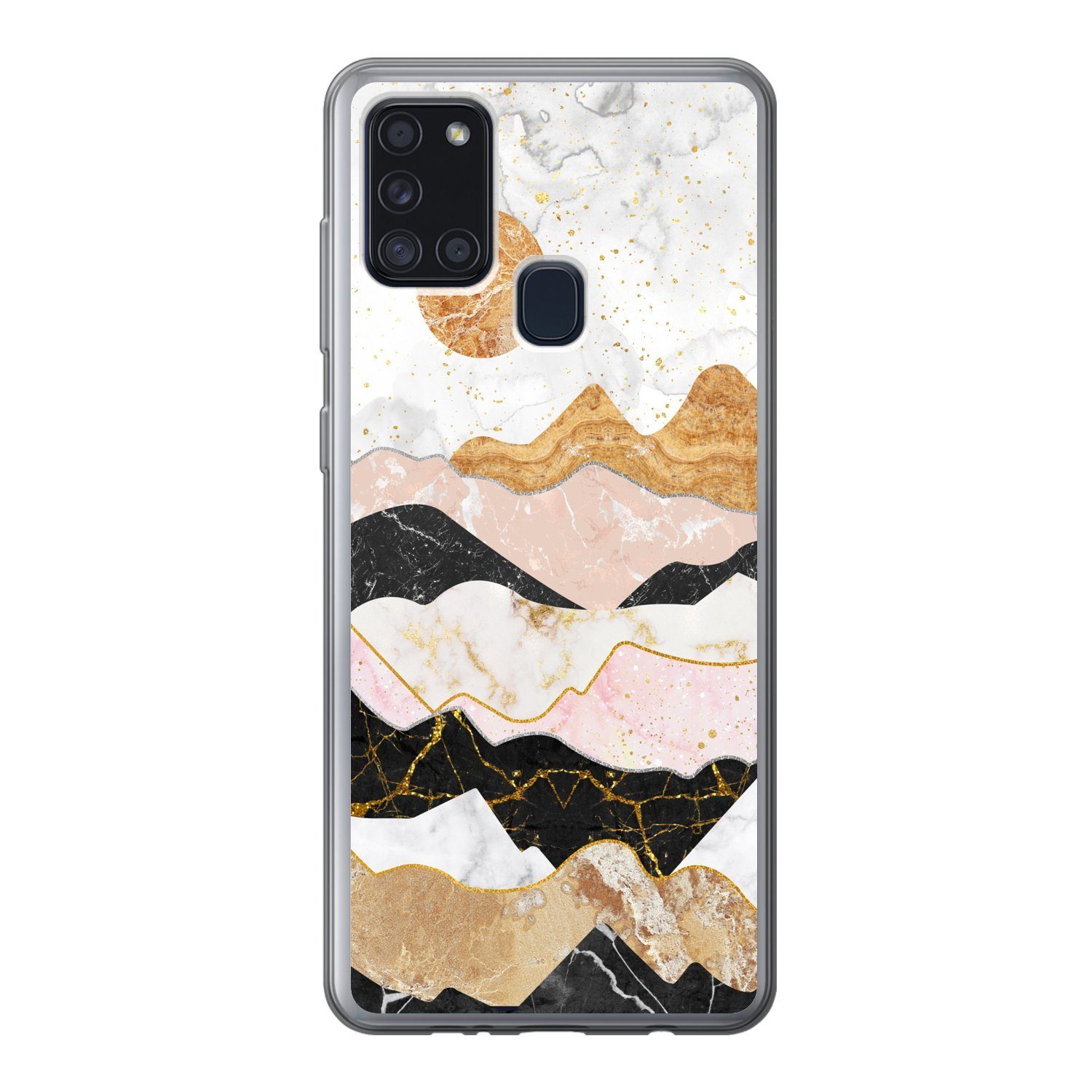 Handyhülle für Samsung Galaxy A21s Marmor - Gold - Pastell