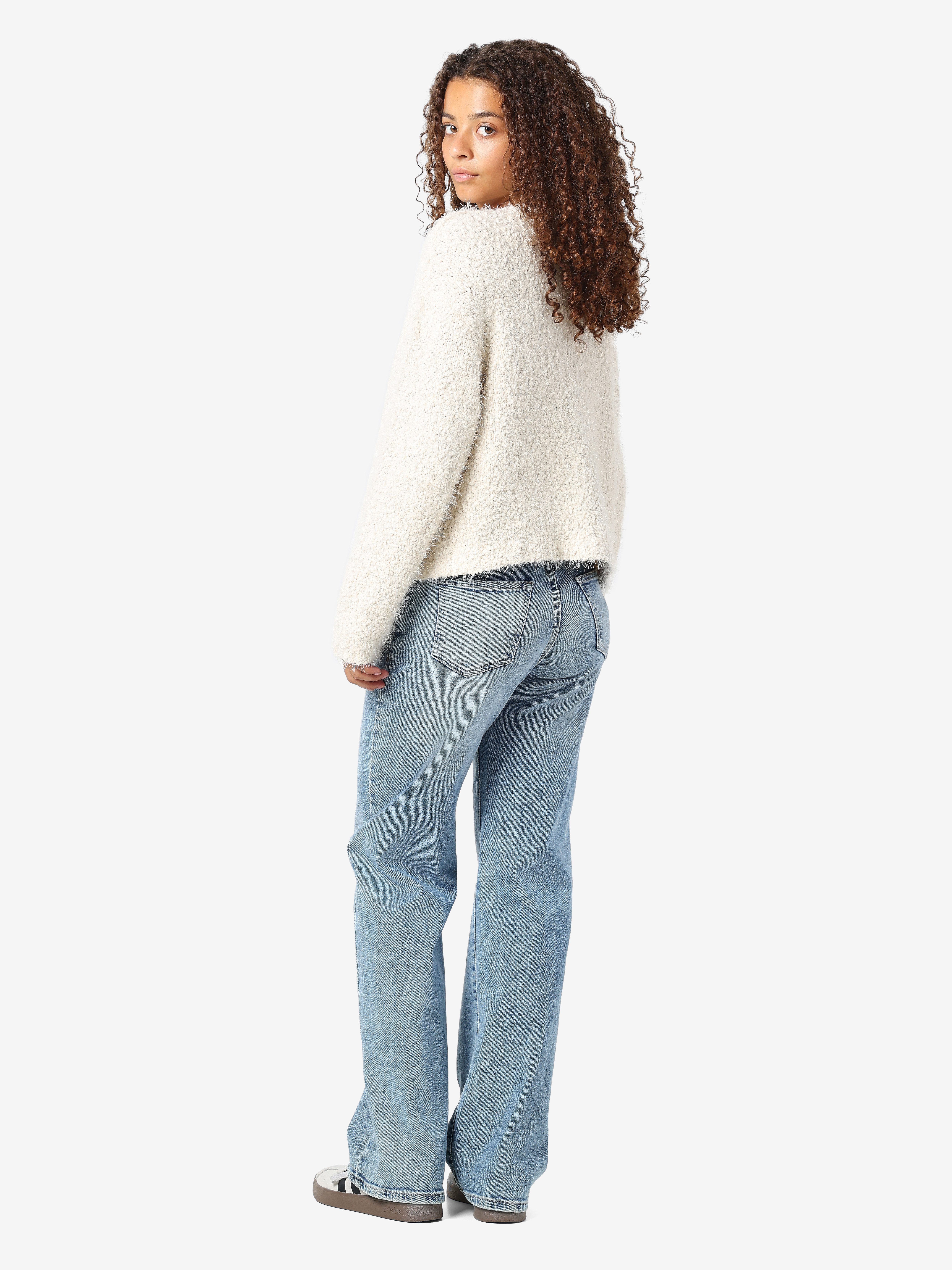 Noisy may Rundhalspullover NMSASSY L/S O-NECK KNIT NOOS Materialmix, relaxed fit