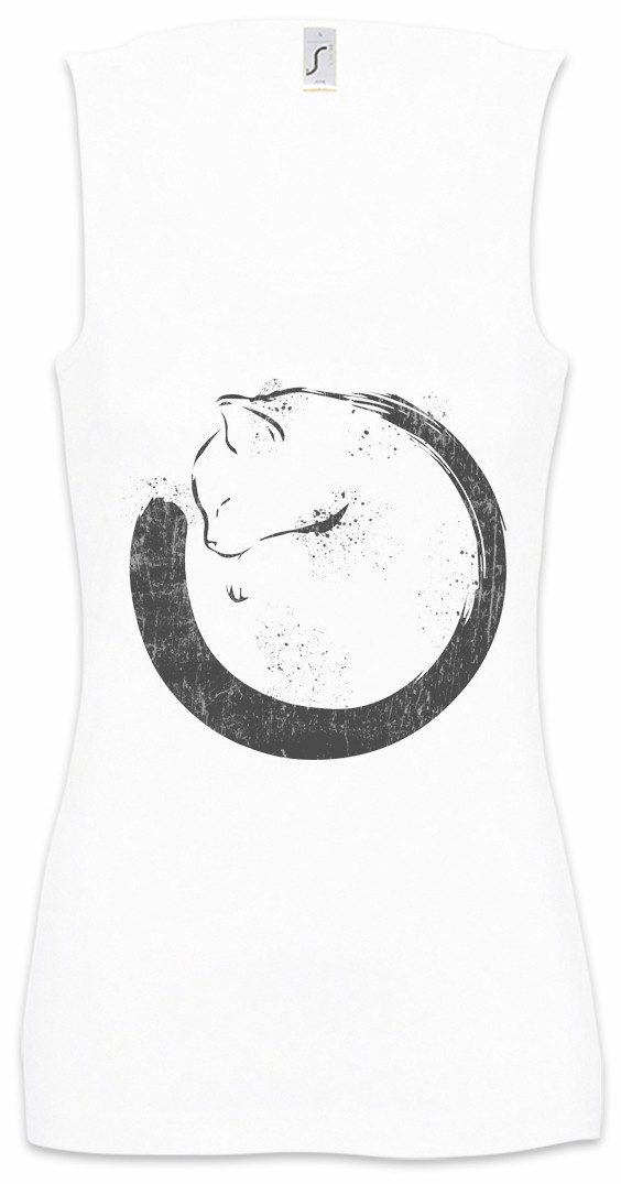Tanktop Cat Circle Ärmelloses Damen T-Shirt Meow Kitty Kitten Cats Katze