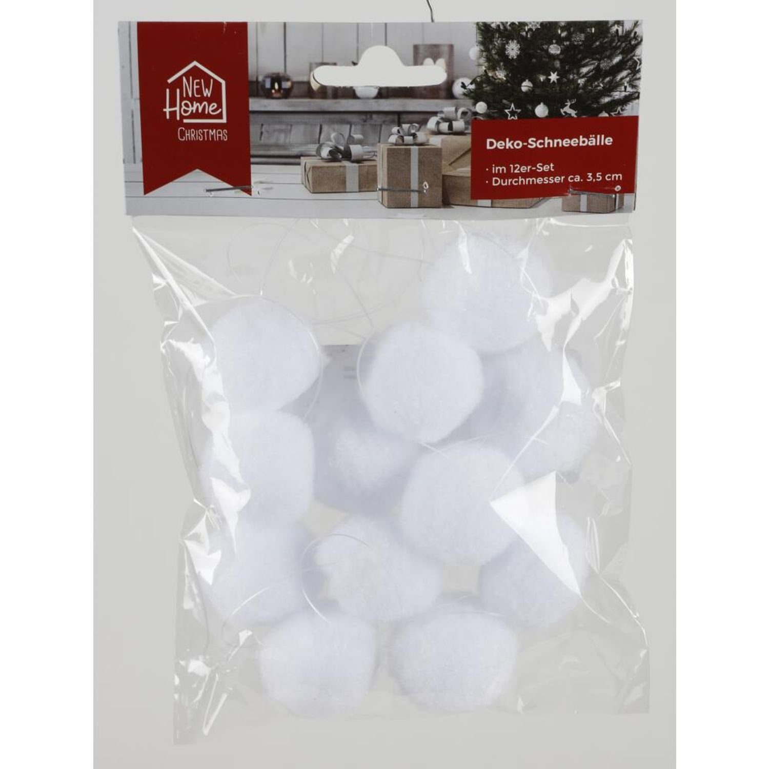 Dekofigur 12x Deko Schneebälle 12er Set Dekoration Haushalt wohnen Weihnachten