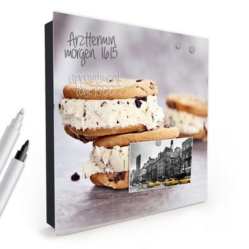 Primedeco Schlüsselkasten Magnetpinnwand mit Glasfront Eiscookies (1 St)