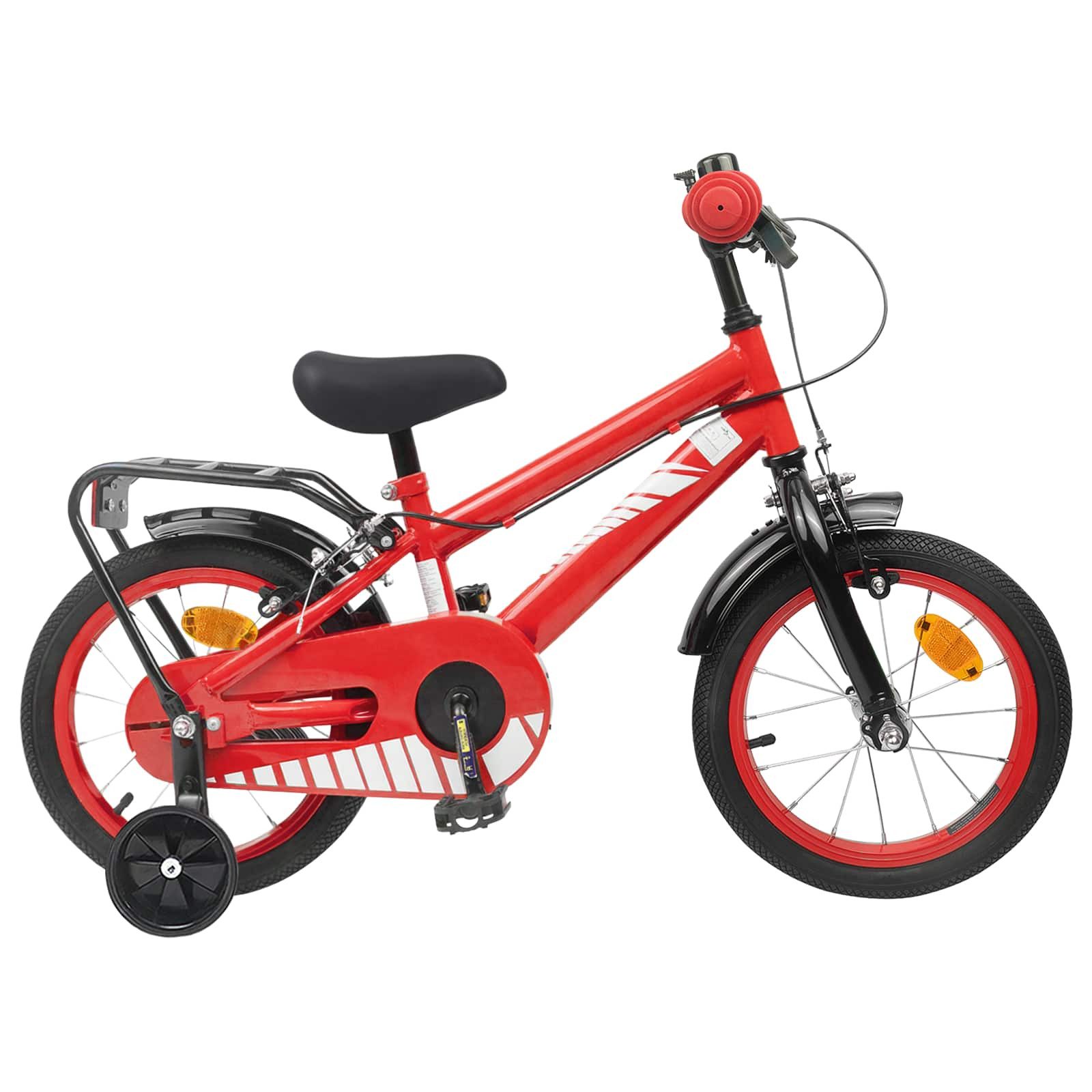 vidaXL Kinderfahrrad 90 x 49 x 67,5 cm Kinderfahrrad 12 Zoll für 2-4 Jahre alt Rot Stützräd
