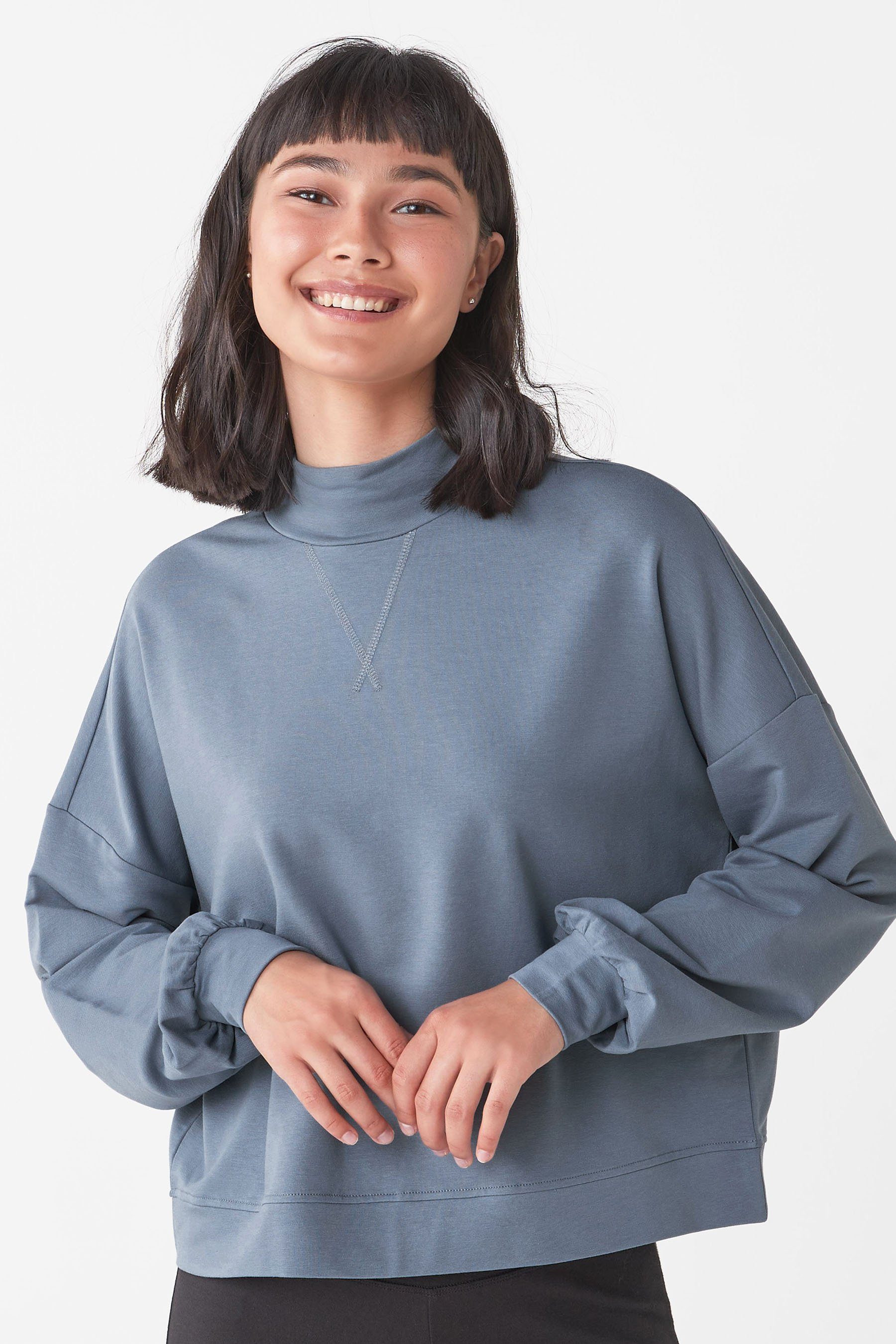 Damen Pullover Next Sweatshirt Bauchfreies Modal-Sweatshirt