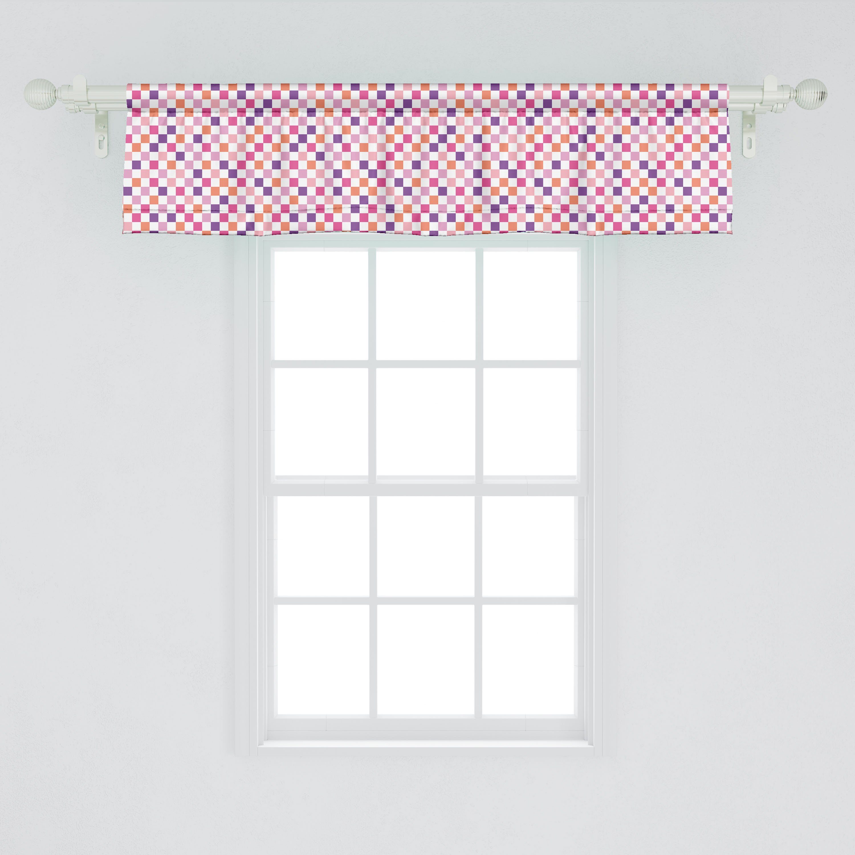 Scheibengardine Vorhang Volant Symmetric Schlafzimmer Bunt Microfaser, Stangentasche, Mosaik Dekor Küche für mit Abakuhaus, Squares