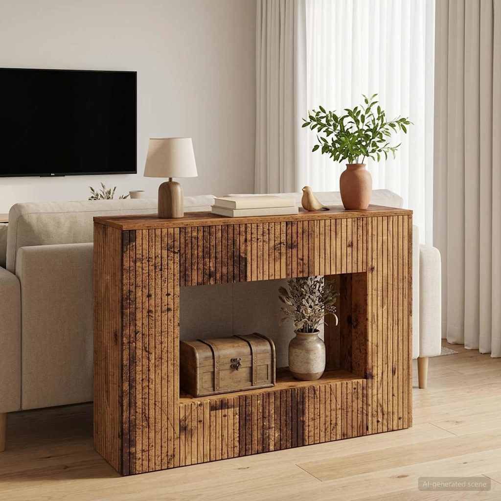 vidaXL Konsolentisch 101 x 29 x 74 cm Konsolentisch Gestreift Altholz 101x29x74 cm Holzwerk