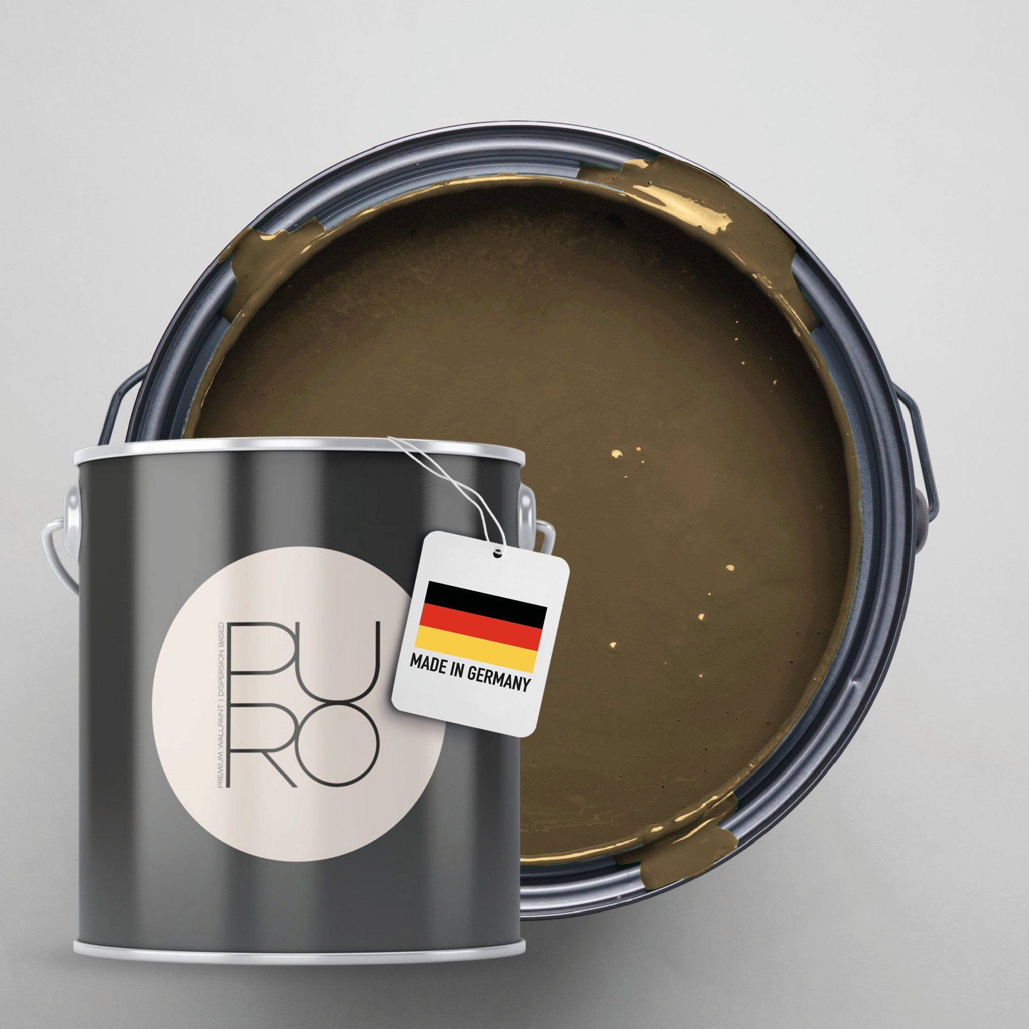 A.S. Création Wandfarbe Premium Innenwandfarbe PURO Tuchmatt soothing brown, ideal für Wohnzimmer, Schlafzimmer, Flur und Küche, Farbwelt Braun